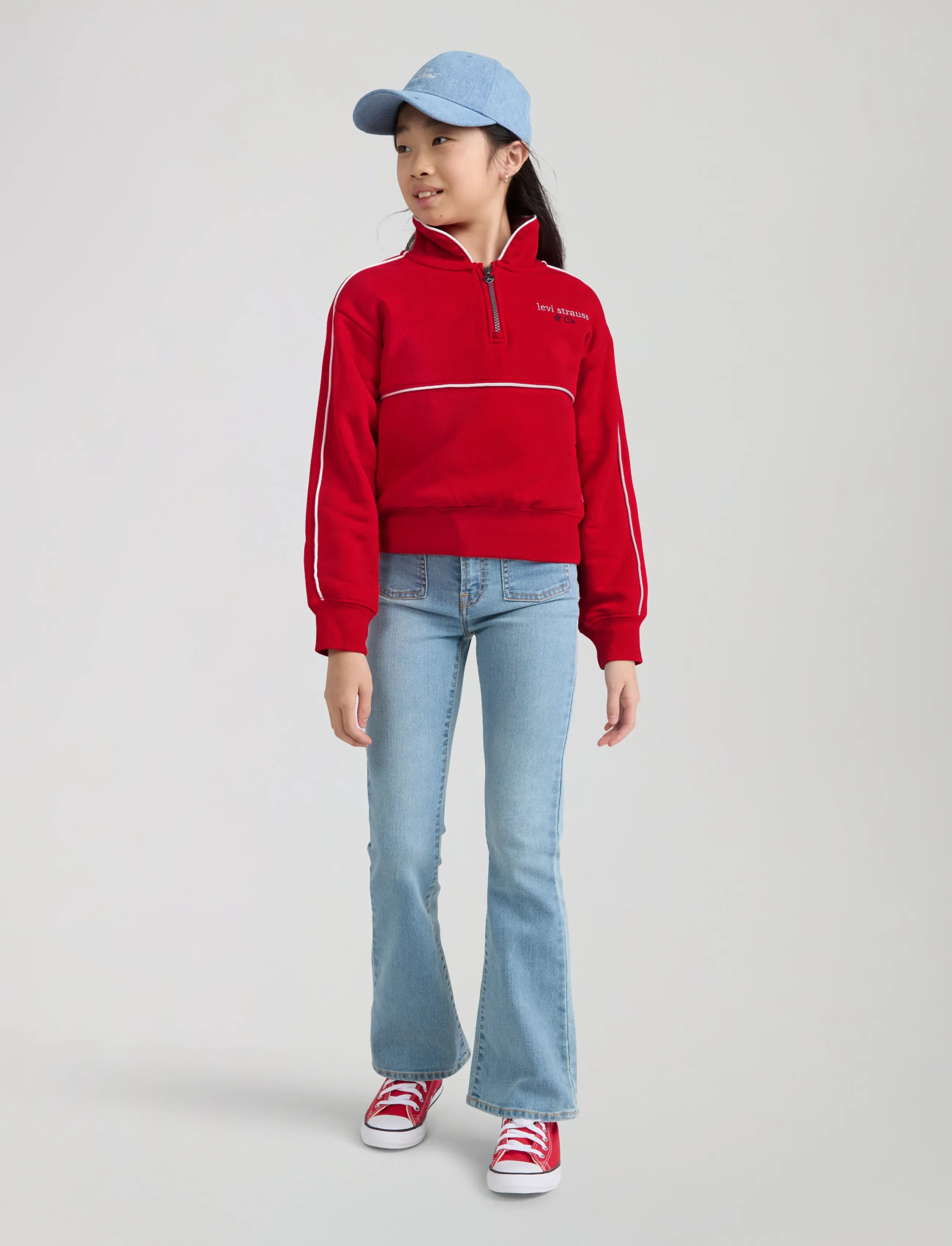 Levi's - HZ-1/2 ZIP TOP - sweatshirts - mars red - 4