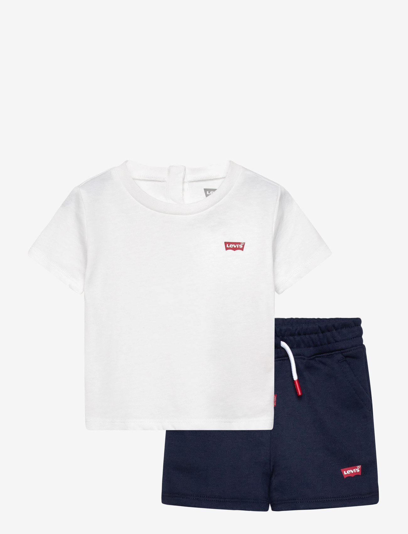 Levi's - KS-KNIT SHORT SET - setit, joissa lyhythihainen t-paita - bright white - 0
