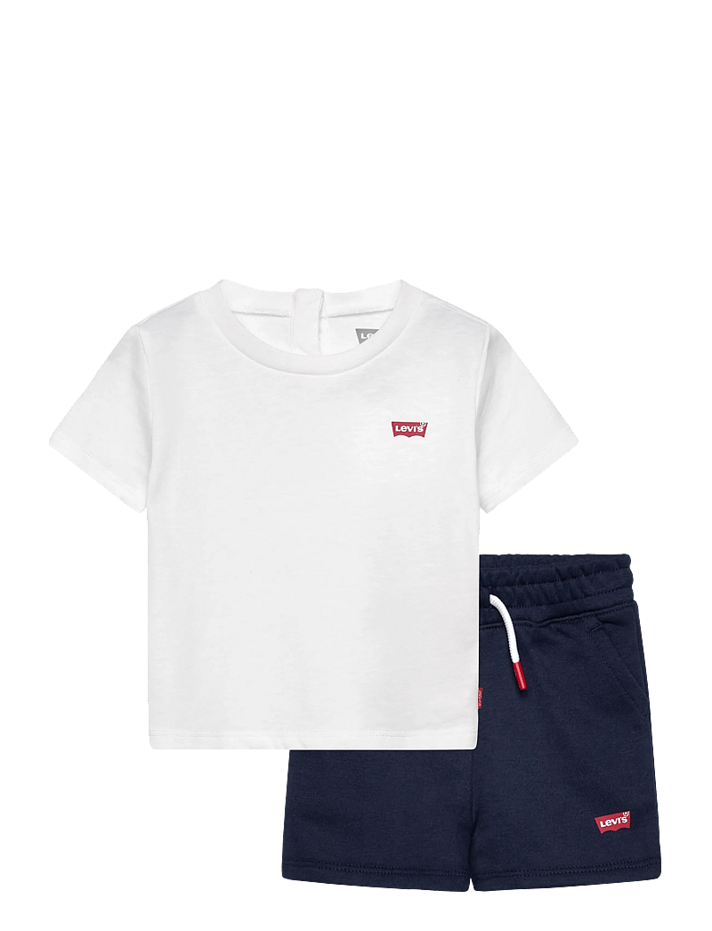 Levi's - KS-KNIT SHORT SET - setit, joissa lyhythihainen t-paita - bright white - 0