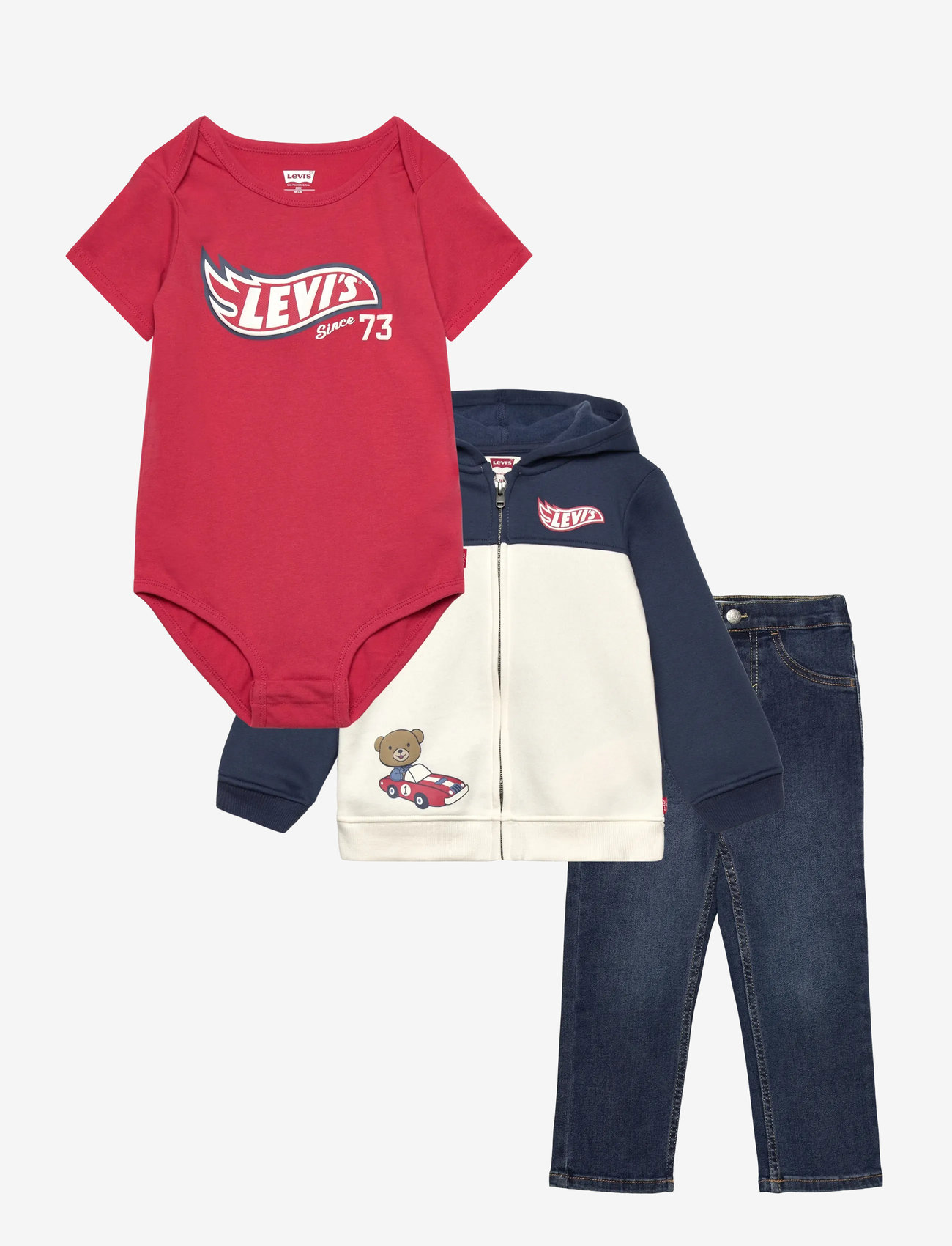 Levi's - Levi's® Bodysuit, Zip Hoodie and Jeans 3-Piece Set - sets with body - big dipper - 0