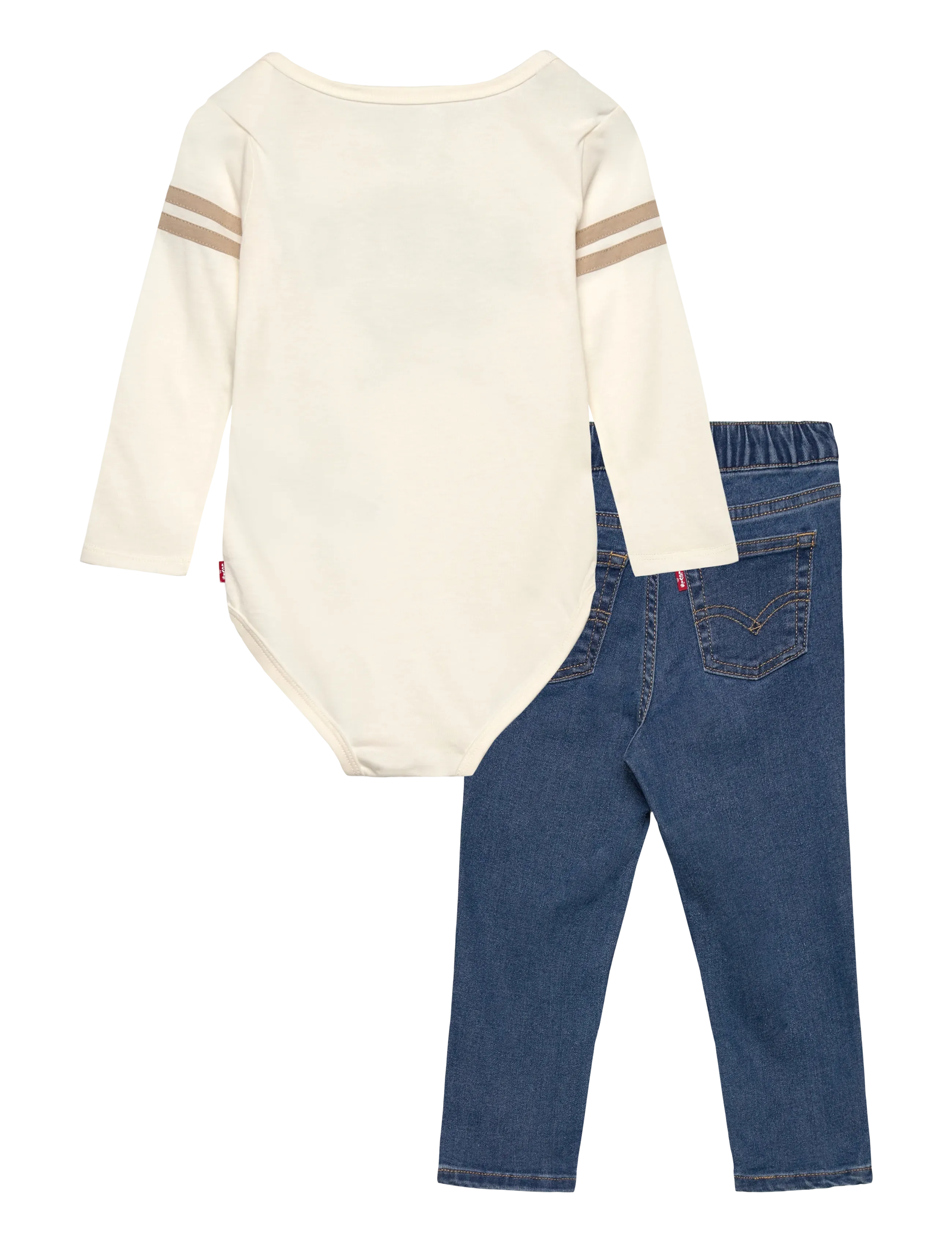 Levi's - Levi's® Football Bodysuit and Jeans 2-Piece Set - komplekti ar augšdaļu - levi's egret - 1