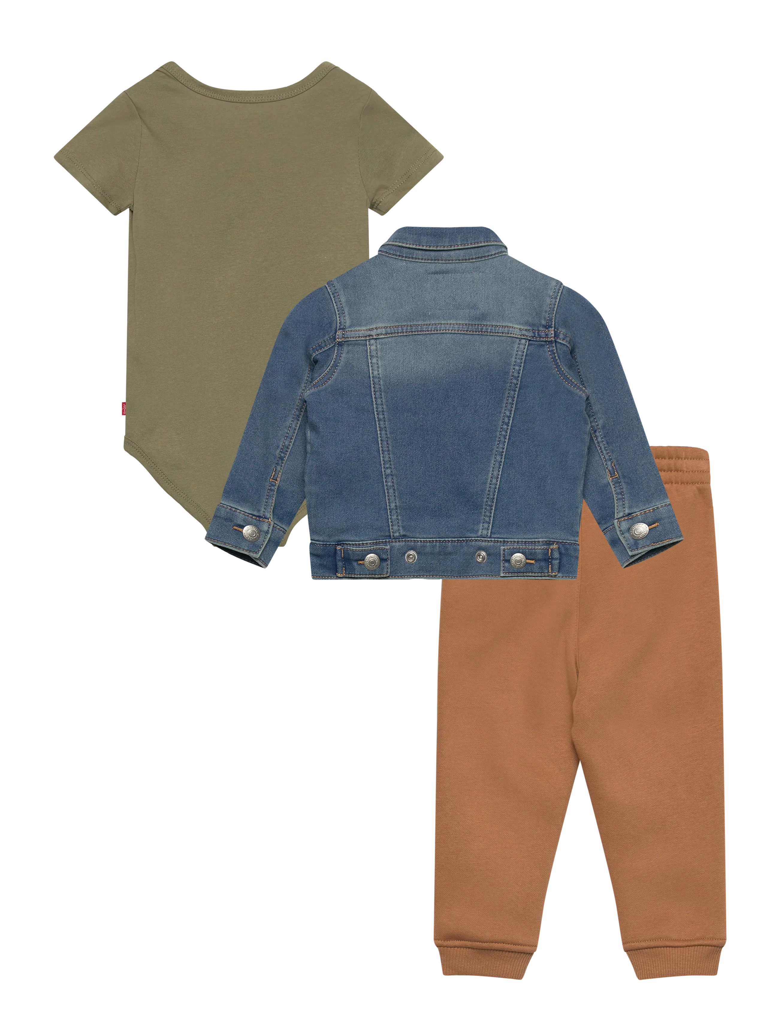 Levi's - Levi's® Bodysuit, Trucker Jacket and Jeans 3-Piece Set - sets with body - deep lichen green - 1
