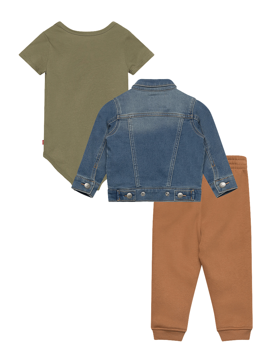 Levi's - Levi's® Bodysuit, Trucker Jacket and Jeans 3-Piece Set - set med body - deep lichen green - 1