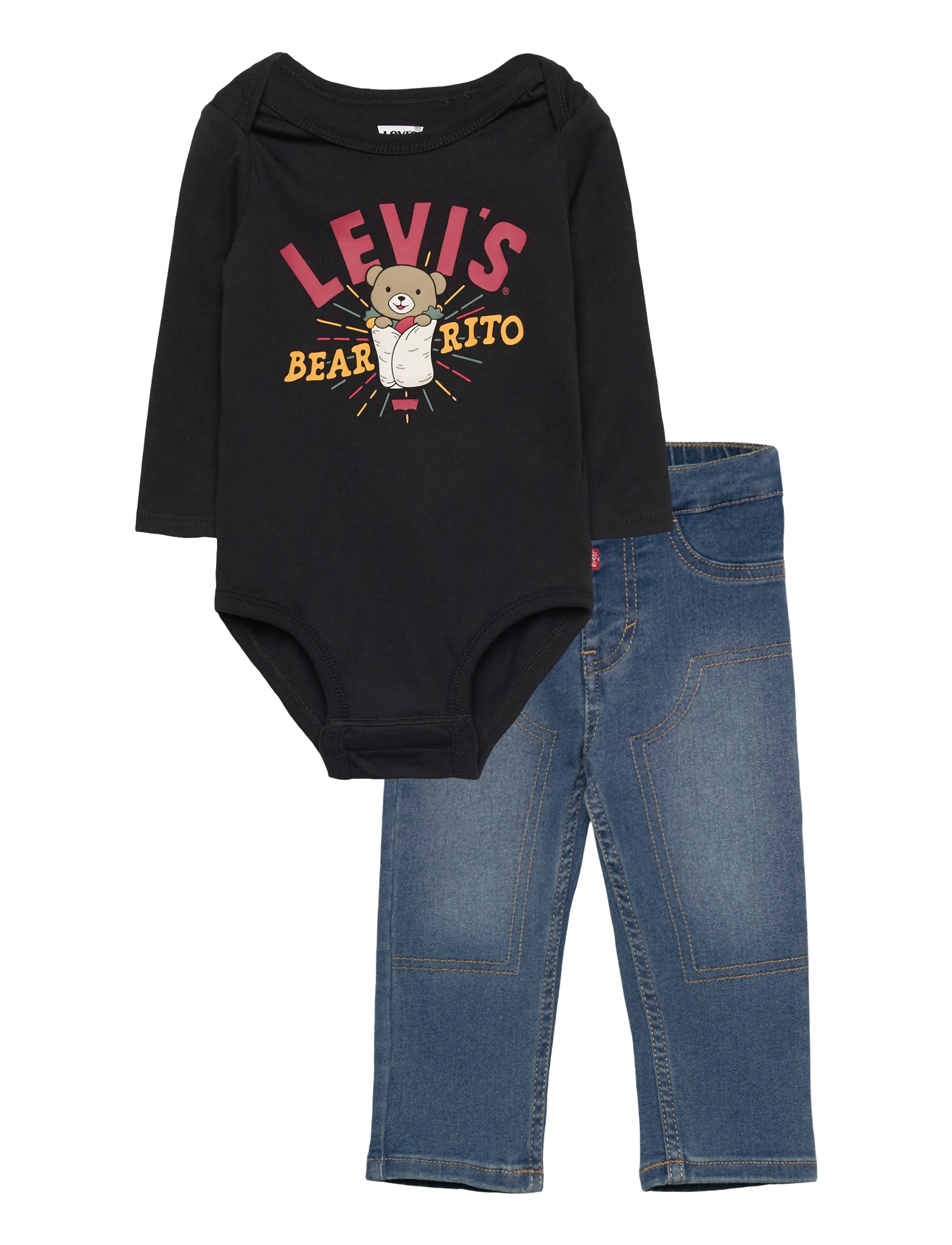 LEVI'S Levi's Bearrito Bodysuit Und Jeans 2-Piece Set Schwarz - 86