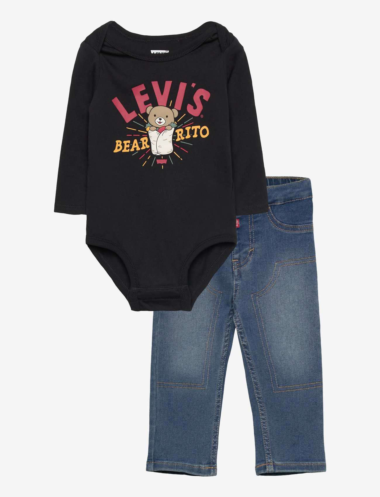 Levi's - Levi's® Bearrito Bodysuit and Jeans 2-Piece Set - set med body - jet black - 0