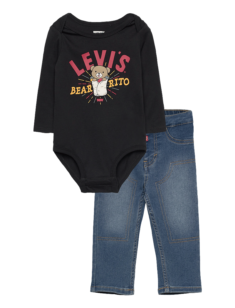 Levi's - WF-WOVEN PANT SET - sæt med body - jet black - 0