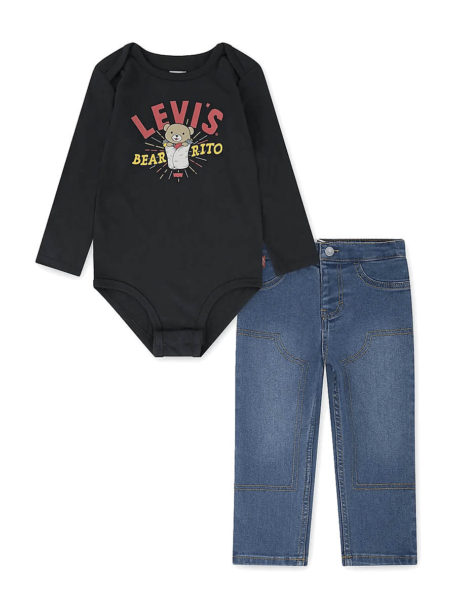 Levi's - Levi's® Bearrito Bodysuit and Jeans 2-Piece Set - komplektid bodiga - jet black - 0