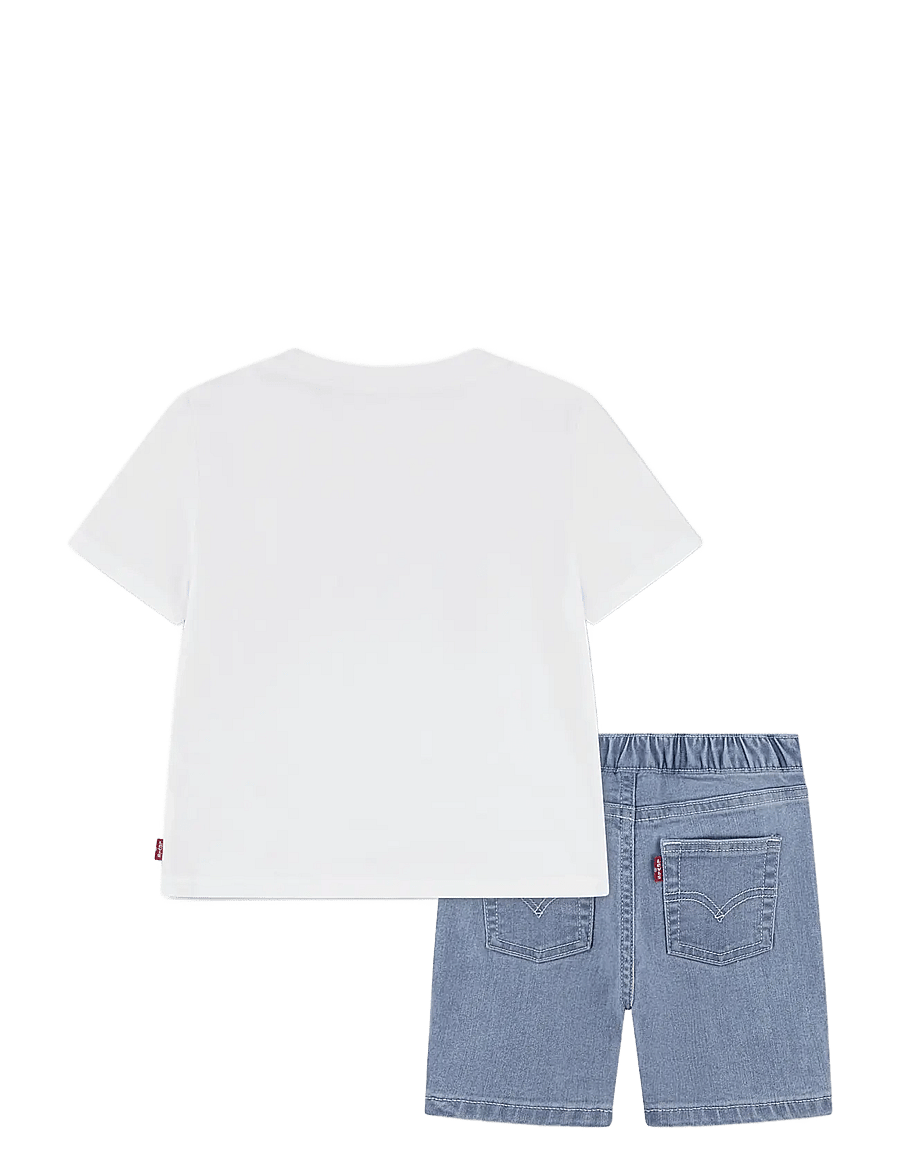 Levi's - Levi's® Logo Tee and Denim Shorts 2-Piece Set - sets with short-sleeved t-shirt - bright white - 1