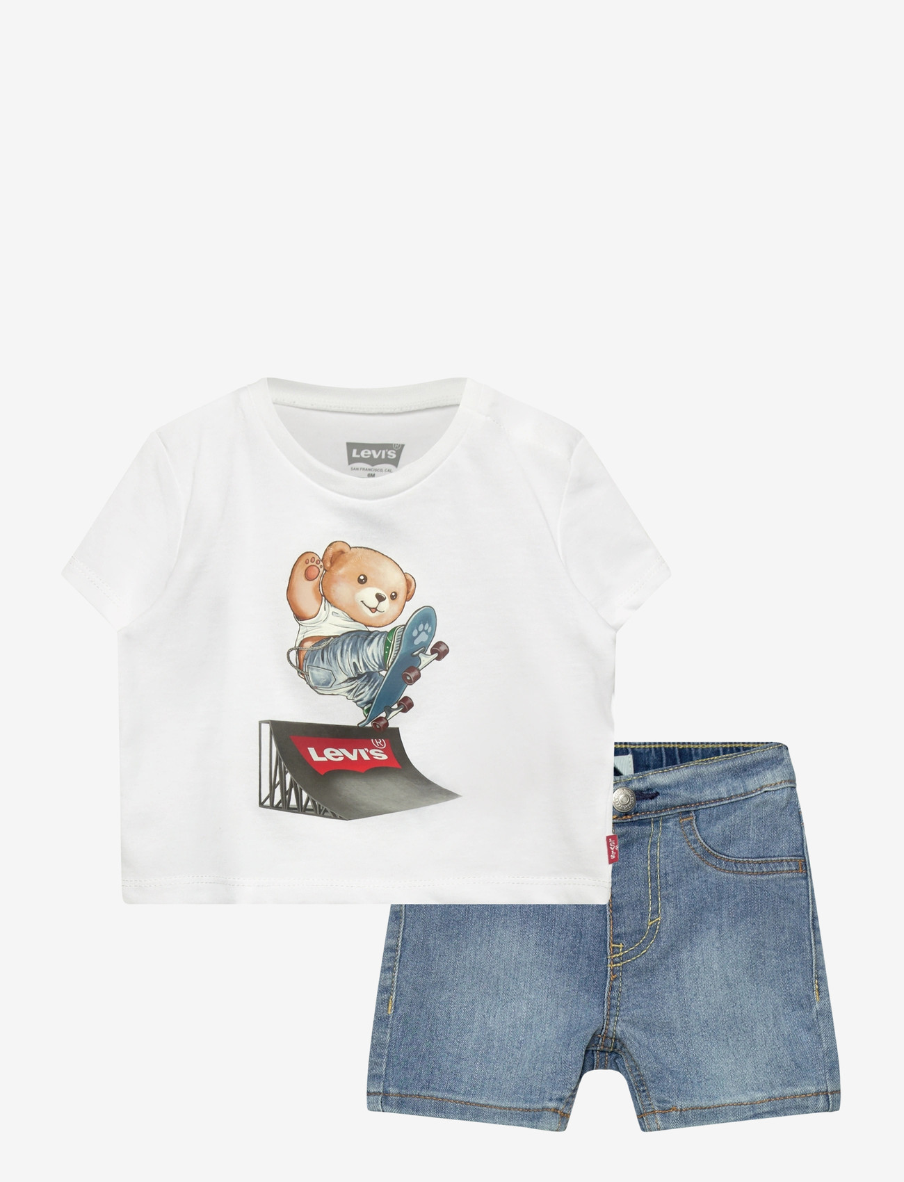 Levi's - Levi's® Skater Tee and Denim Shorts 2-Piece Set - sets with short-sleeved t-shirt - bright white - 0