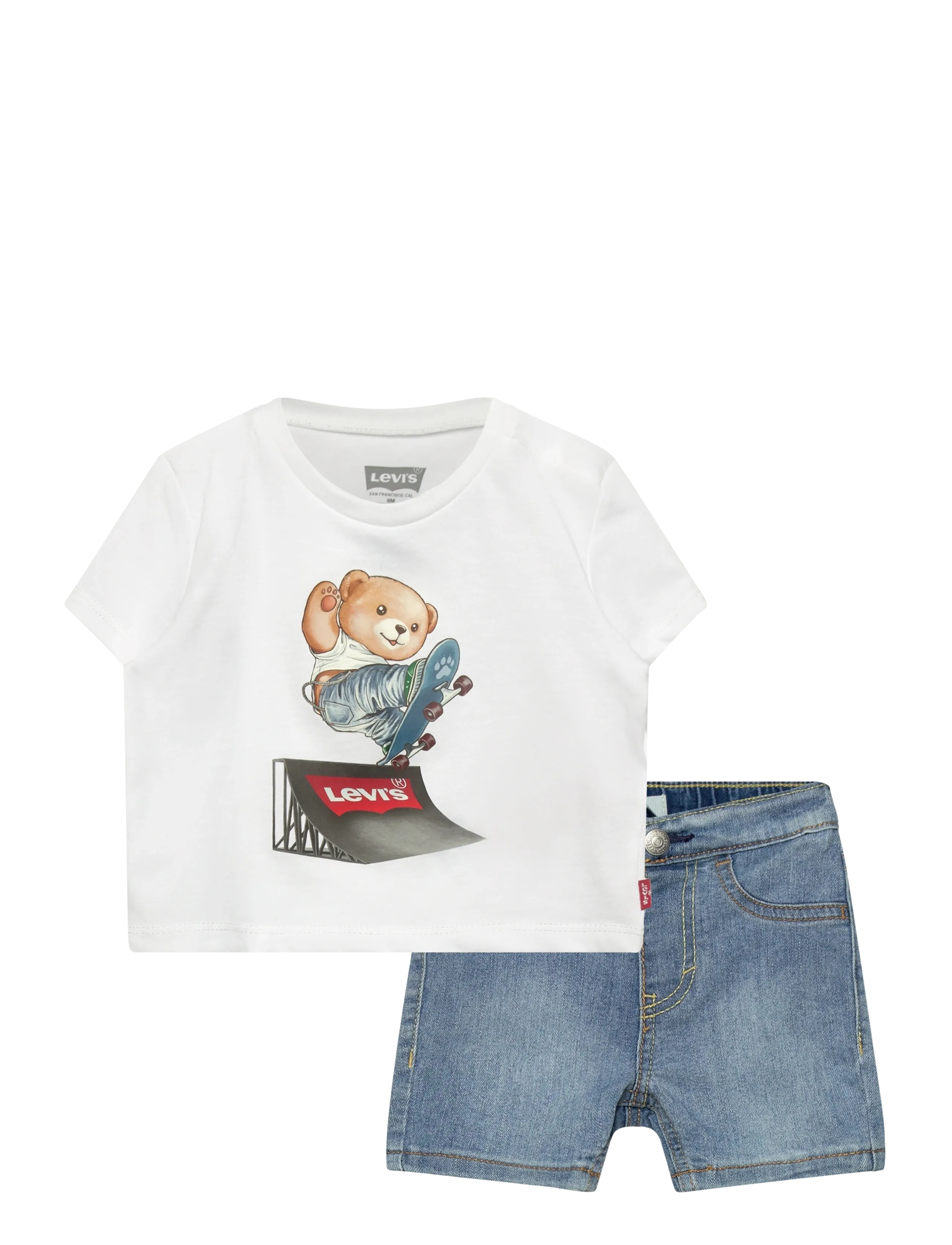 Levi's Levi's® Skater Tee and Denim Shorts 2-Piece Set - 4 for 3 - BRIGHT WHITE / white