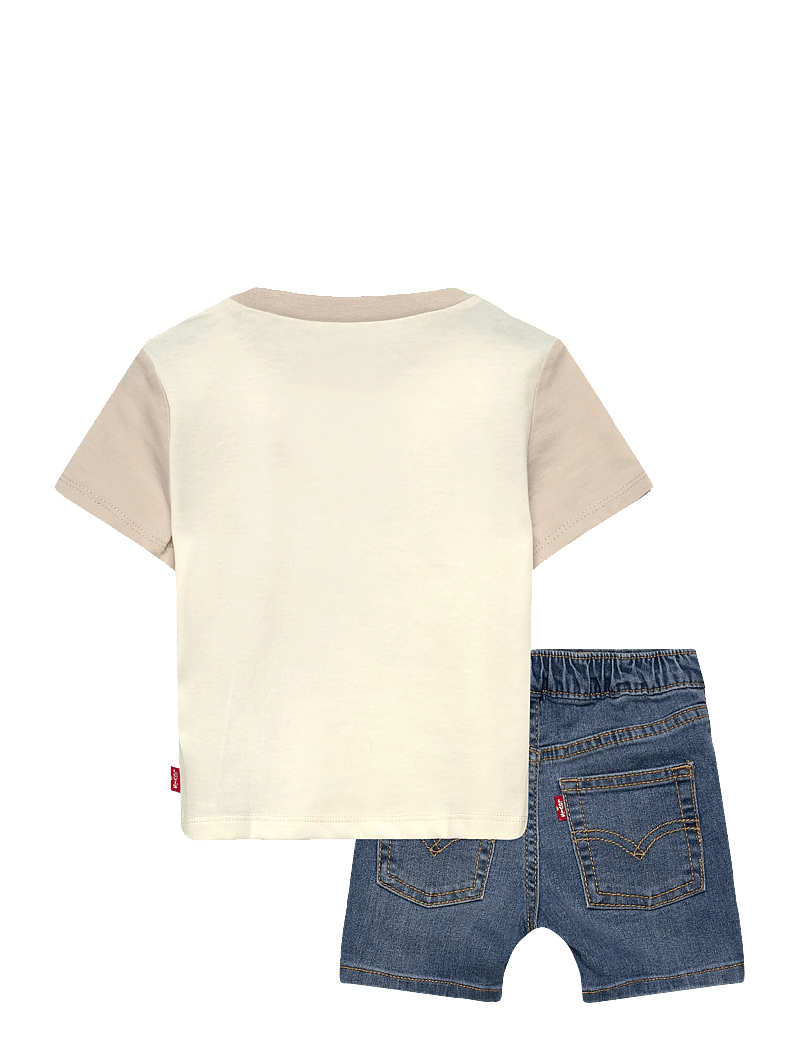 Levi's - Levi's® Palm Tree Tee and Denim Shorts 2-Piece Set - sets mit kurzärmeligem t-shirt - egret - 1