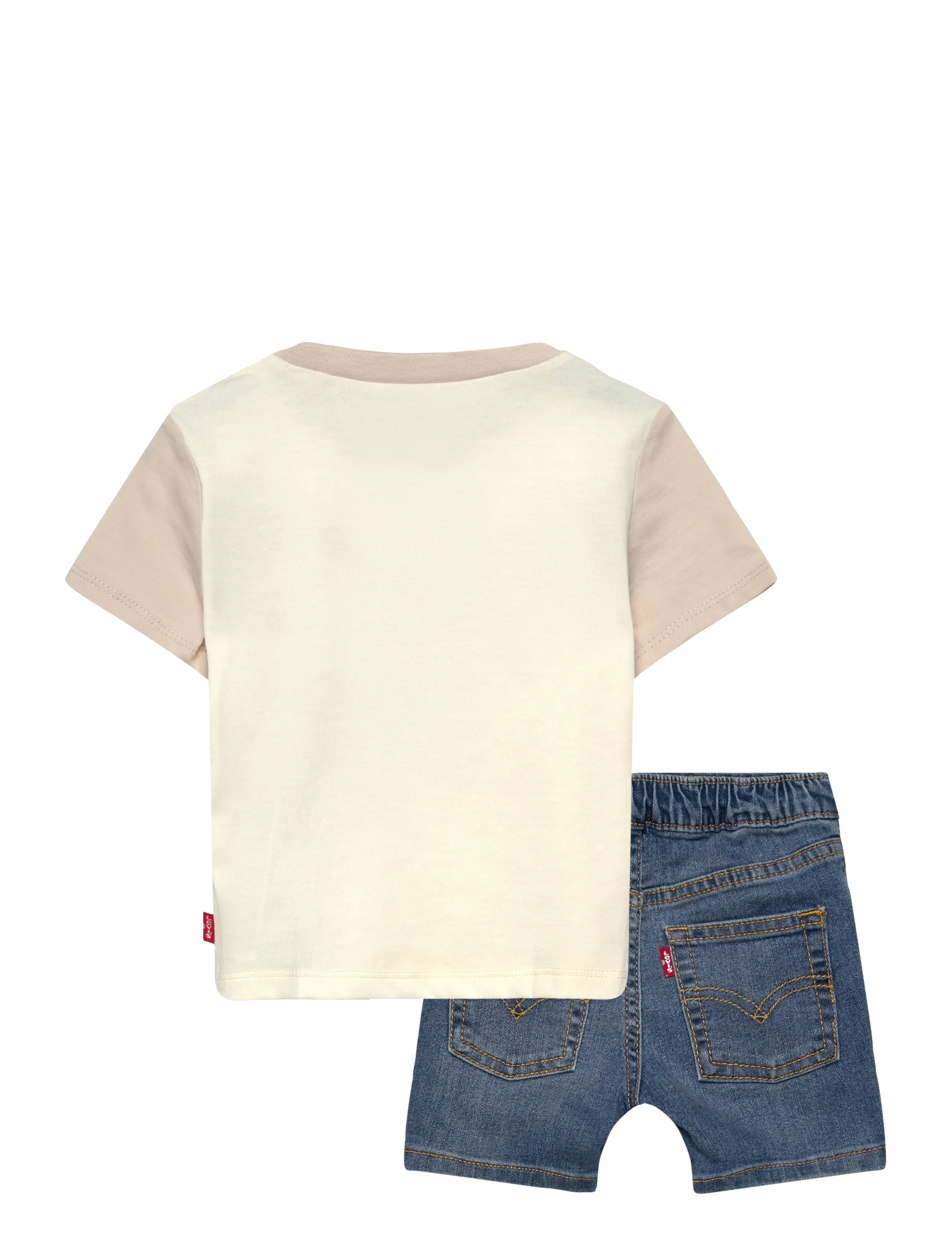 Levi's - Levi's® Palm Tree Tee and Denim Shorts 2-Piece Set - zestawy krótkim rękawem - egret - 1