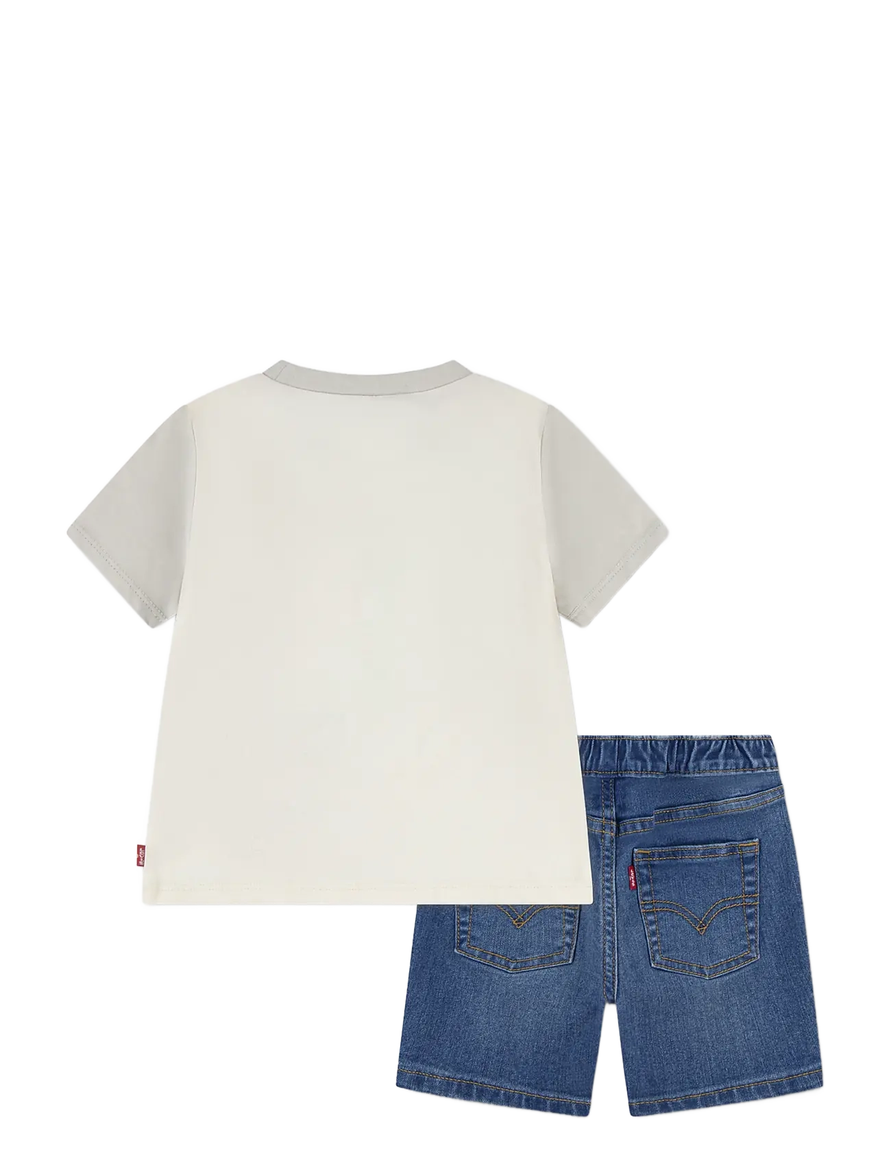 Levi's - Levi's® Palm Tree Tee and Denim Shorts 2-Piece Set - komplekti ar t-kreklu ar īsām piedurknēm - egret - 1