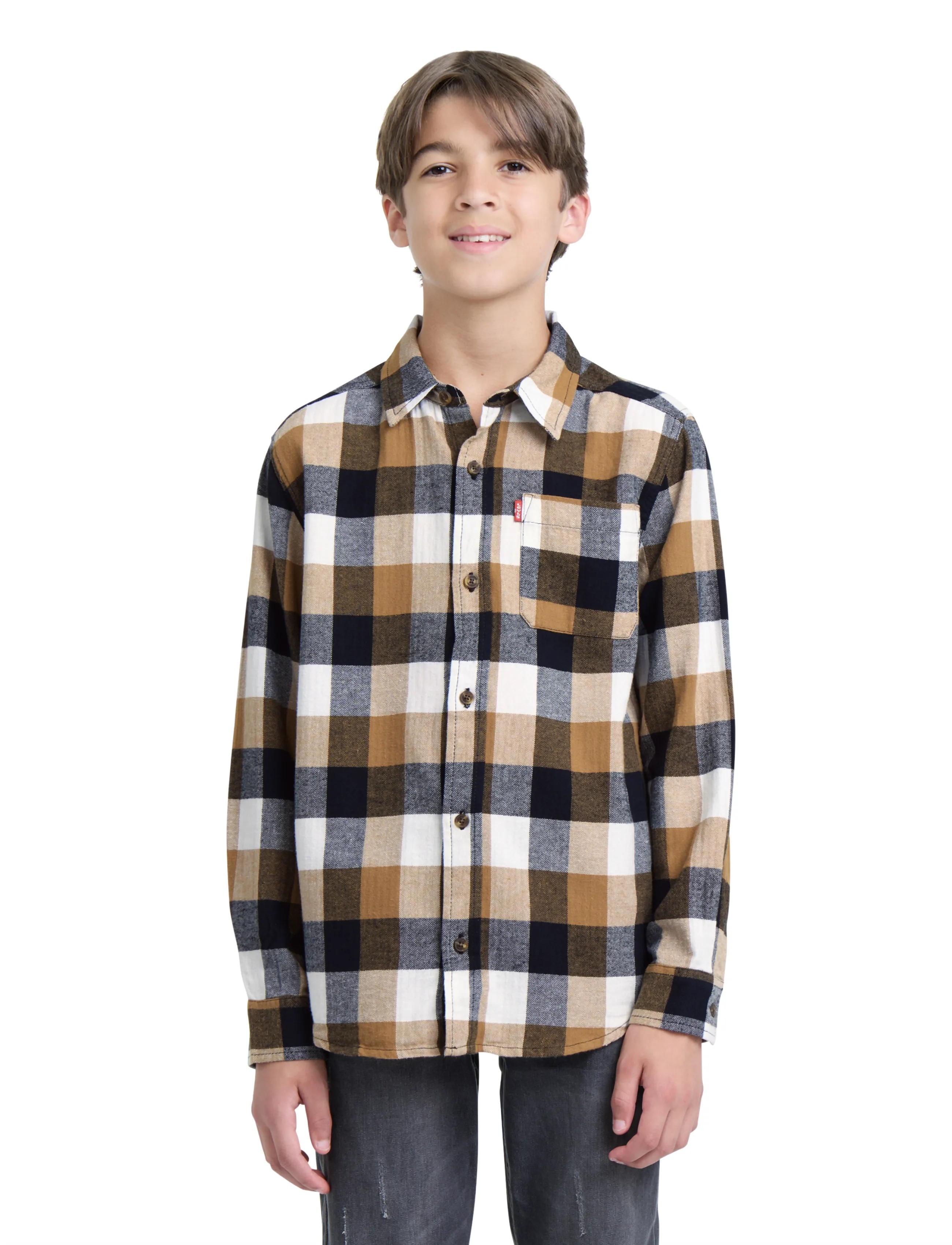 Levi's Buffalo Checkered Flanner Shirt, Børn, Ternet Flannel Skjorte, Multi/mønstret, Str: 152