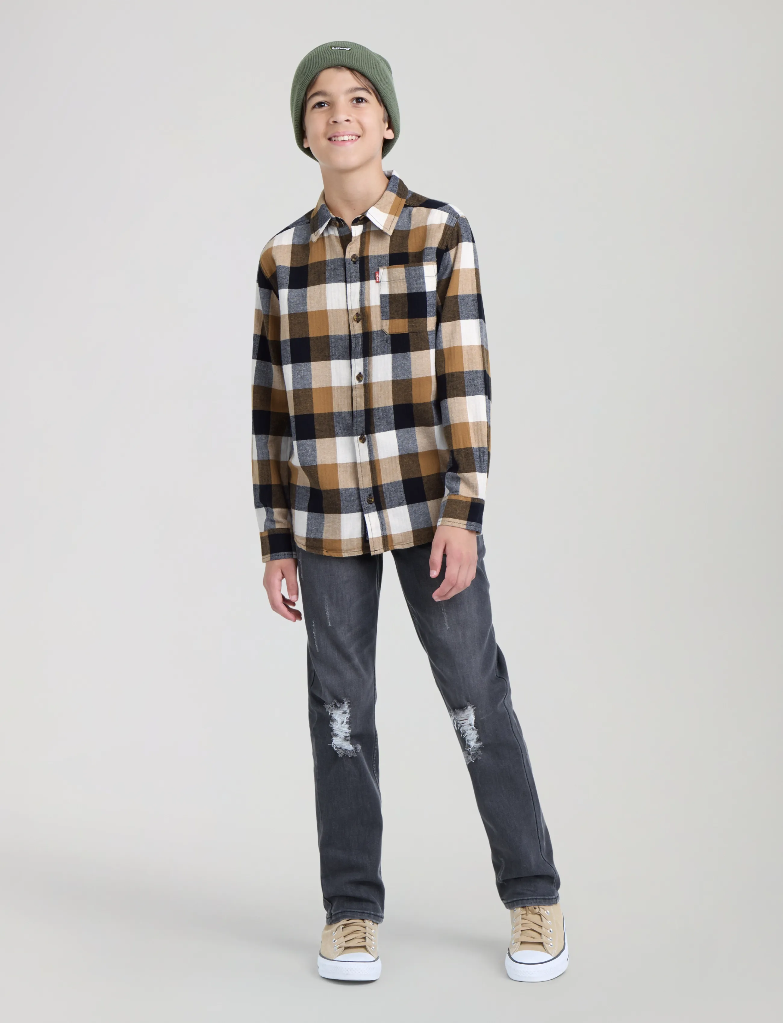 Levi's - Levi's® Buffalo Checkered Flanner Shirt - pikkade varrukatega särgid - jet black - 4