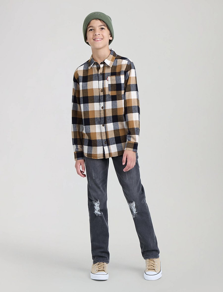Levi's - Levi's® Buffalo Checkered Flanner Shirt - langärmlige hemden - jet black - 4