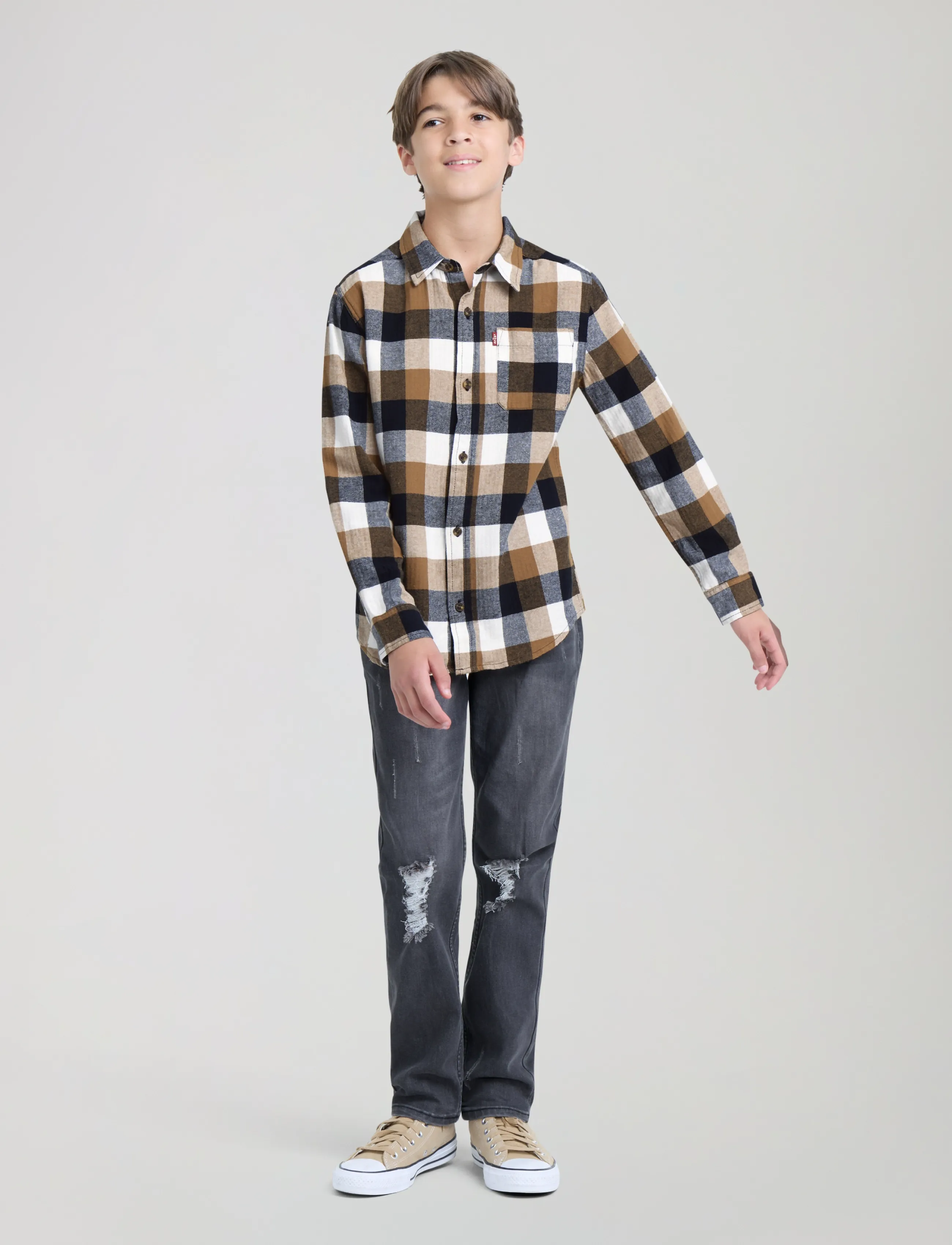 Levi's - Levi's® Buffalo Checkered Flanner Shirt - pikkade varrukatega särgid - jet black - 5