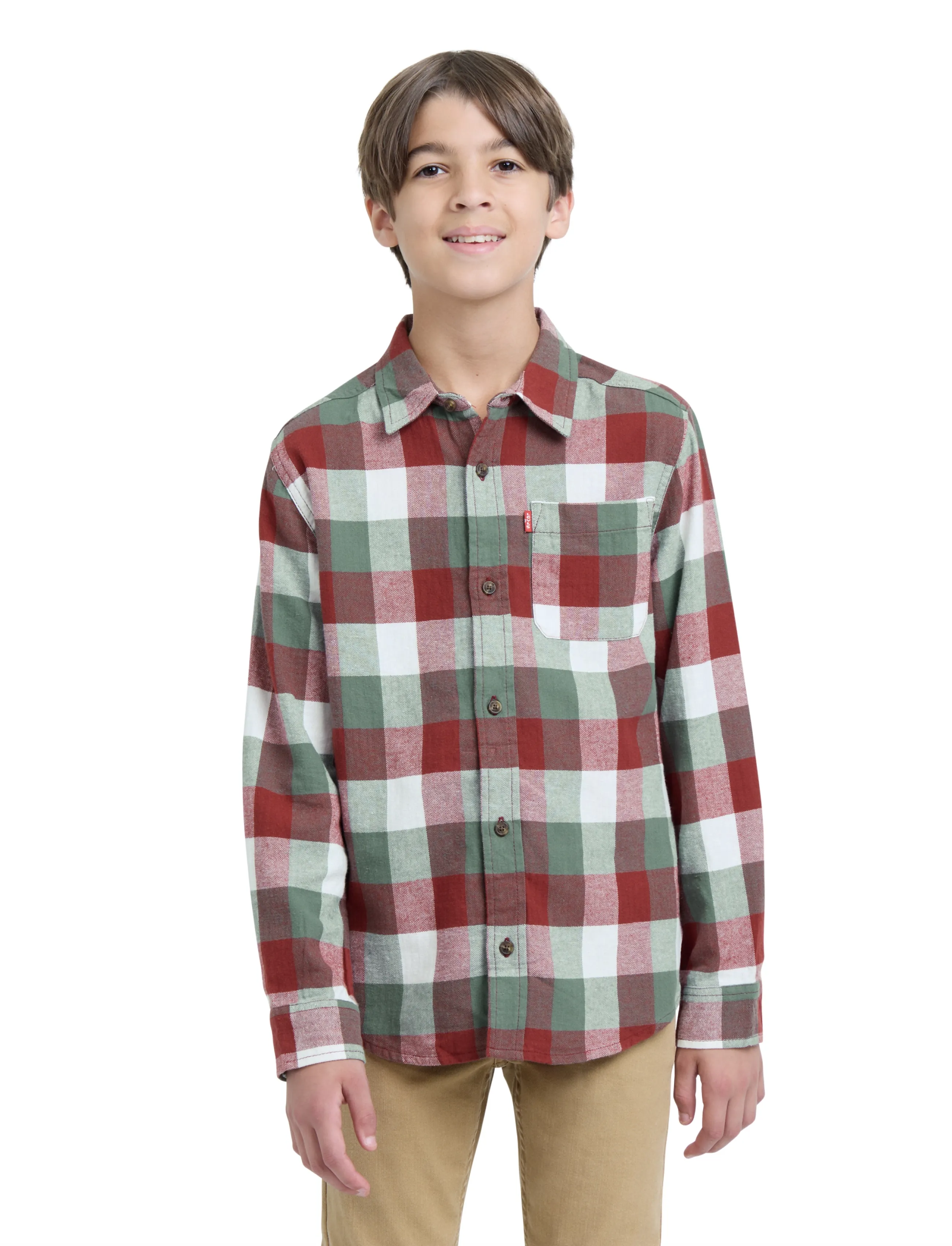 Levi's Buffalo Checkered Flanner Shirt, Børn, Ternet Flannel Skjorte, Multi/mønstret, Str: 152
