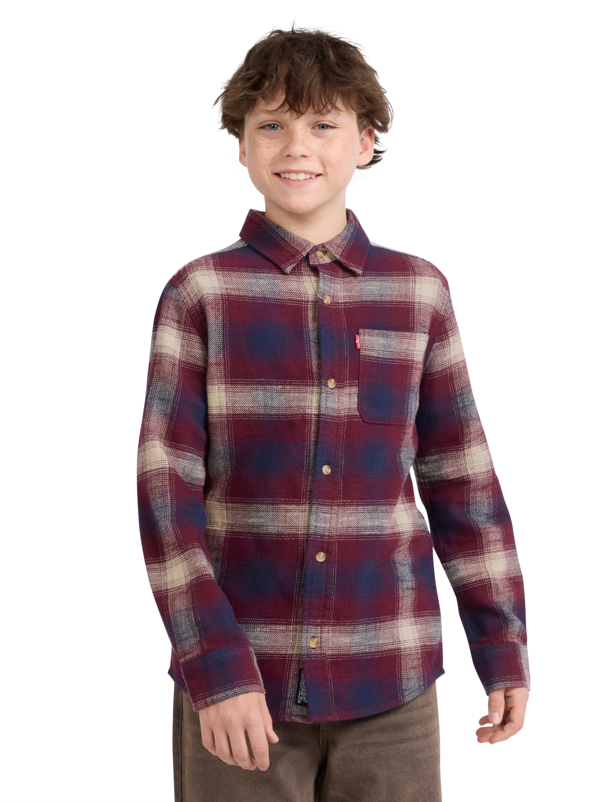 Levi's LW-L/S WOVEN TOP - Särgid - TAWNY PORT / burgundy