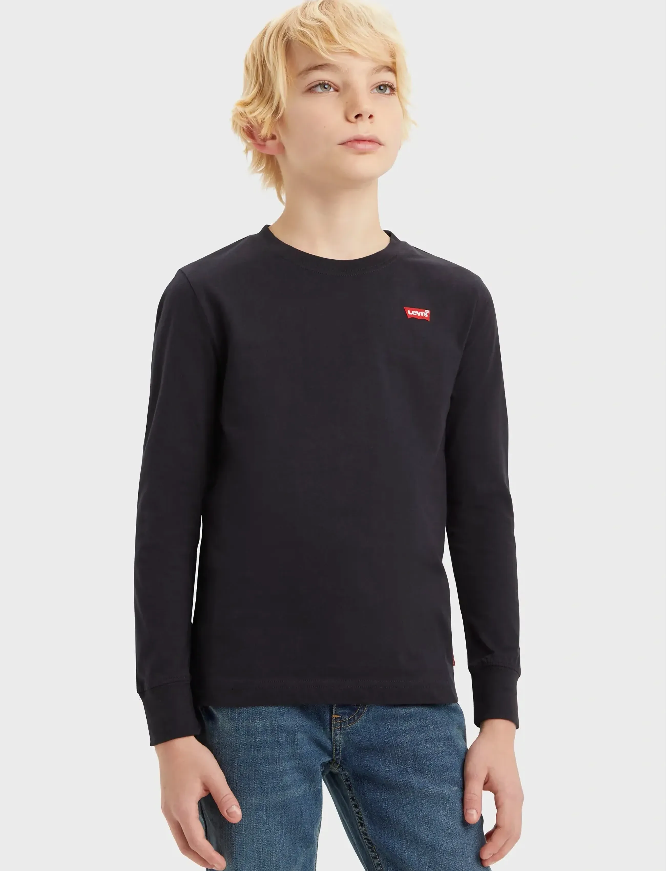 Levi's Long Sleeve Batwing Chest Hit Tee, 104, Sweatshirts & Hoodies, Schwarz - Sweatshirts, Kinder