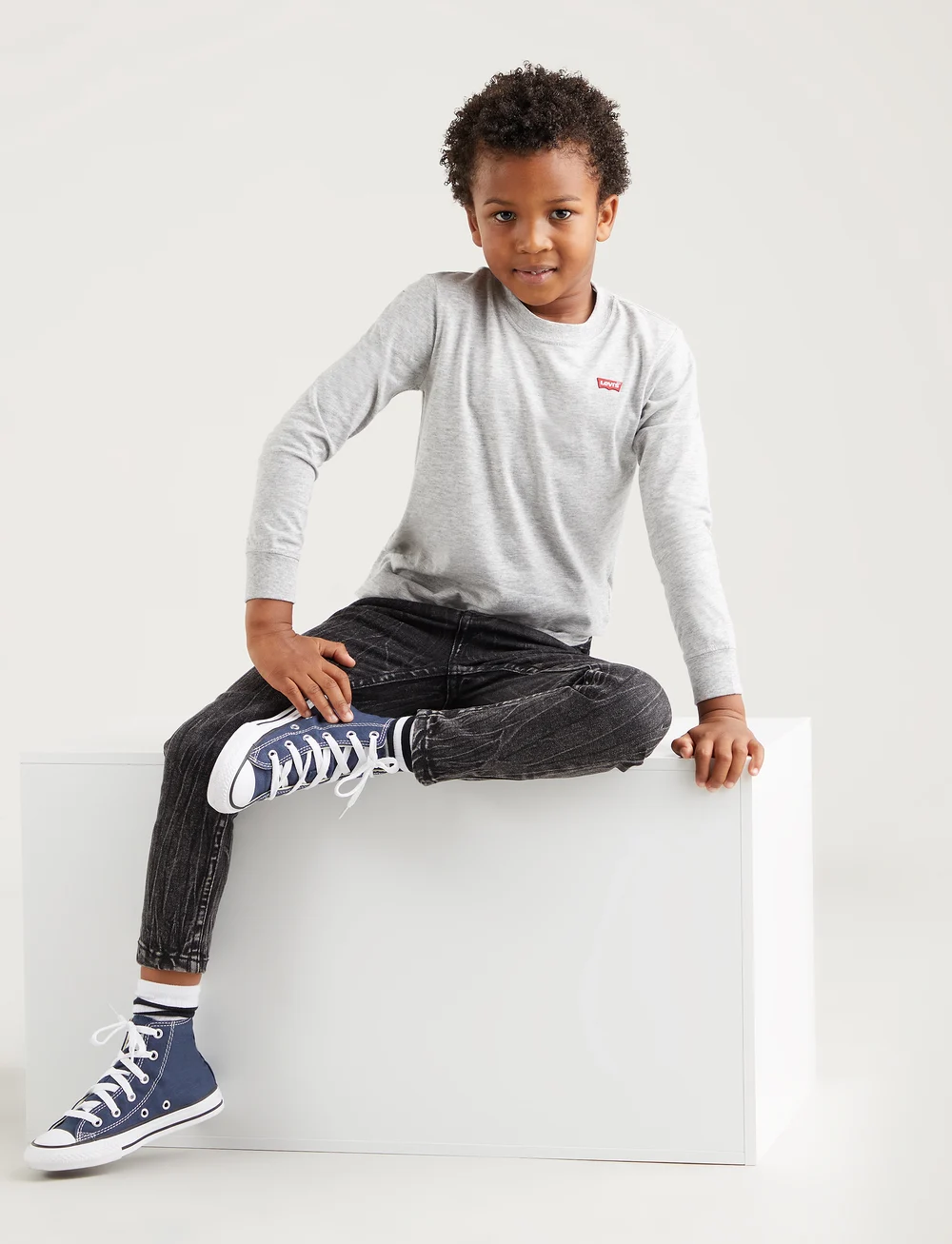 Levi's - LS-L/S TEE - langærmede t-shirts - grey heather - 4