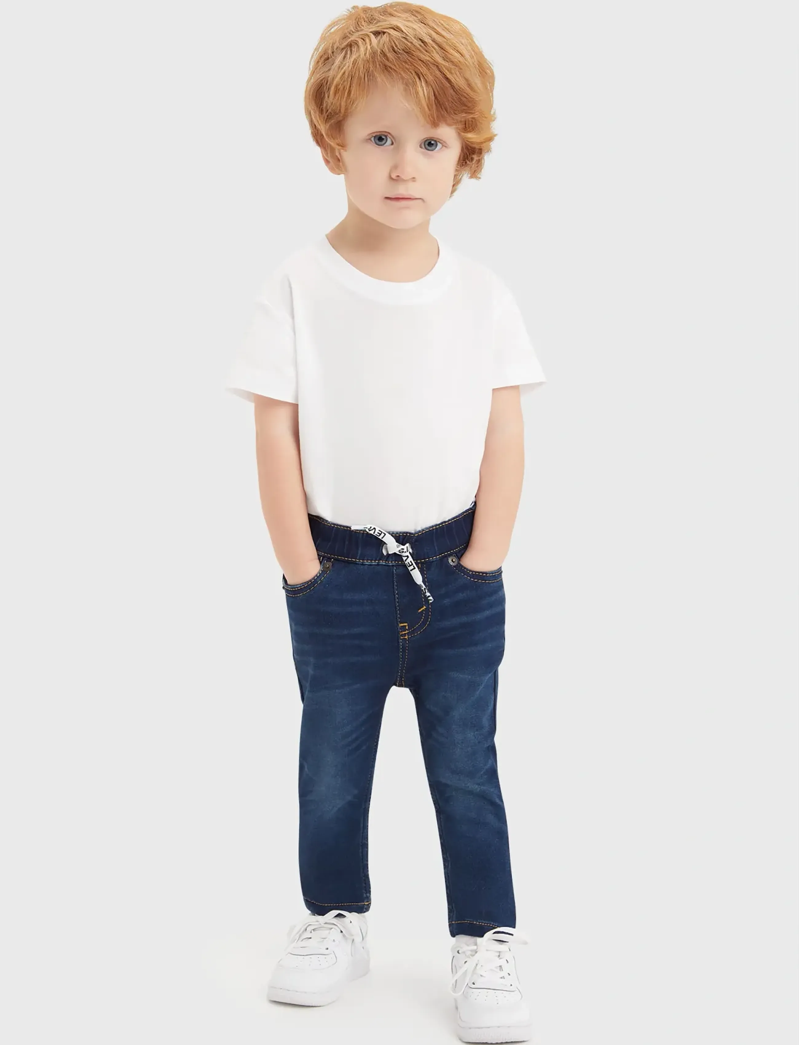 Levi's Skinny Pull On Dobby Pants, 74, Unterteile, Blau - Trousers, Kinder