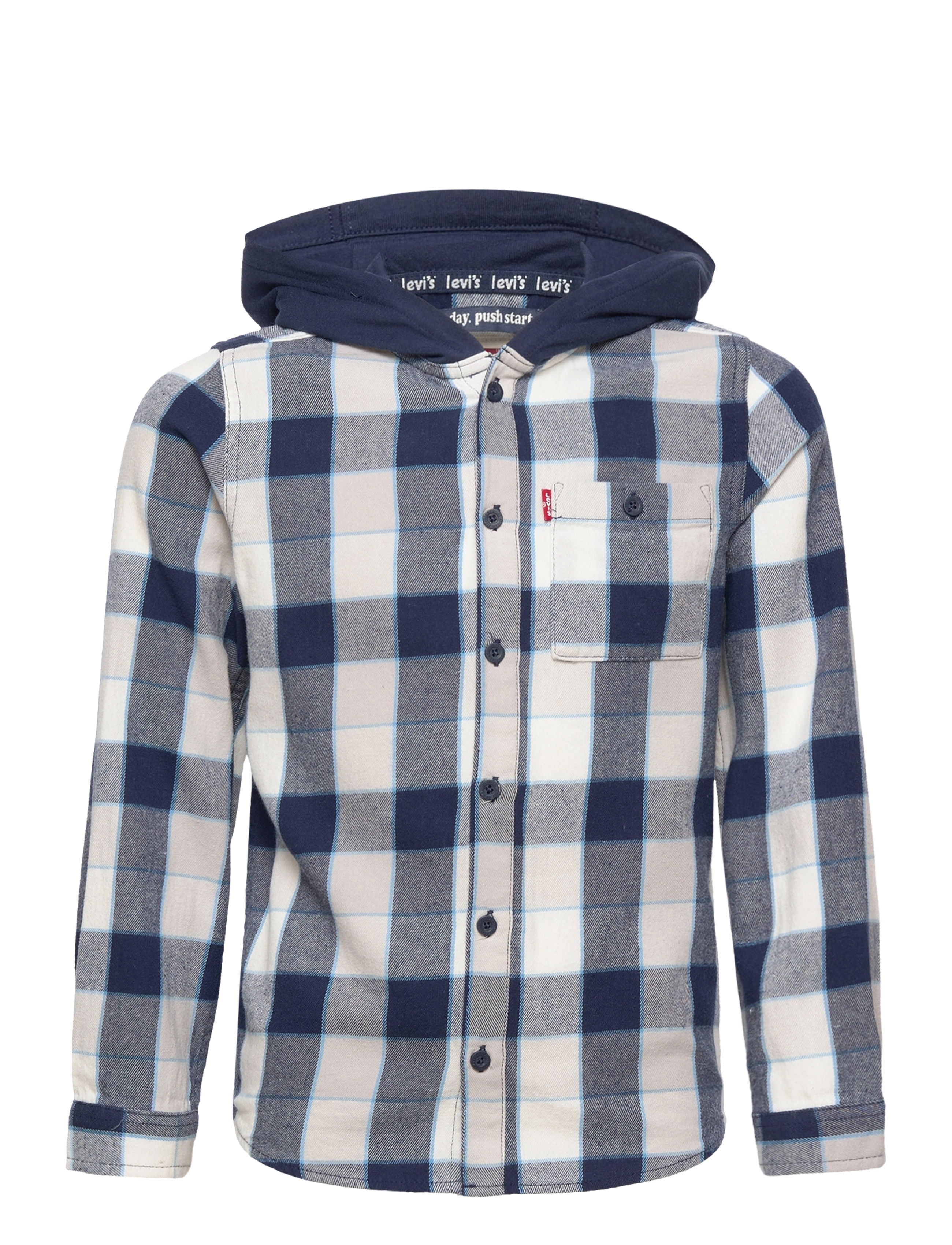 Levi's - LVB FLANNEL HOODED BUTTON UP SHIRT - blue - 0