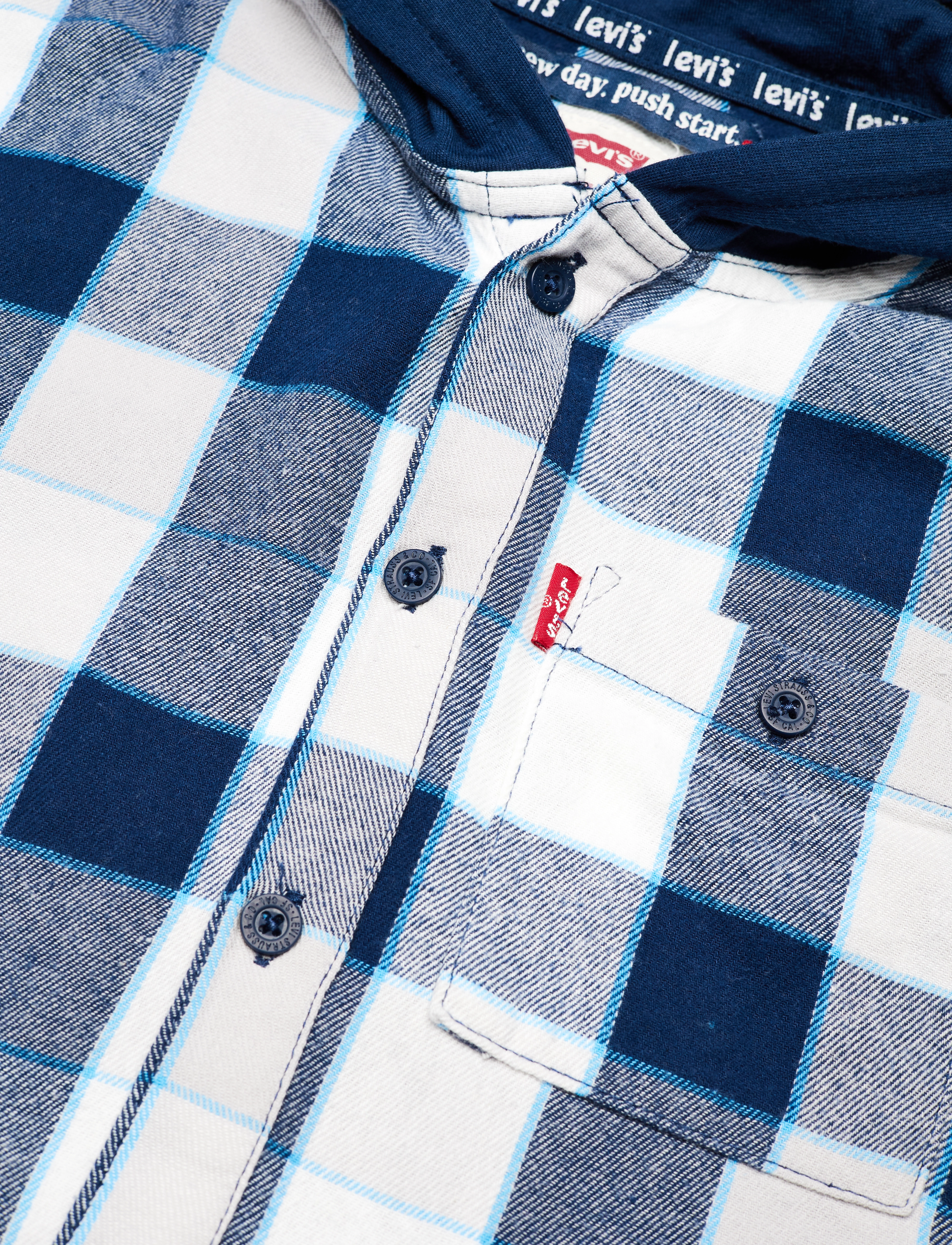 Levi's - LVB FLANNEL HOODED BUTTON UP SHIRT - blue - 2