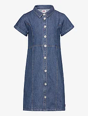 Levi's - Levi's Button-Front Denim Dress - kortärmade vardagsklänningar - blue - 0