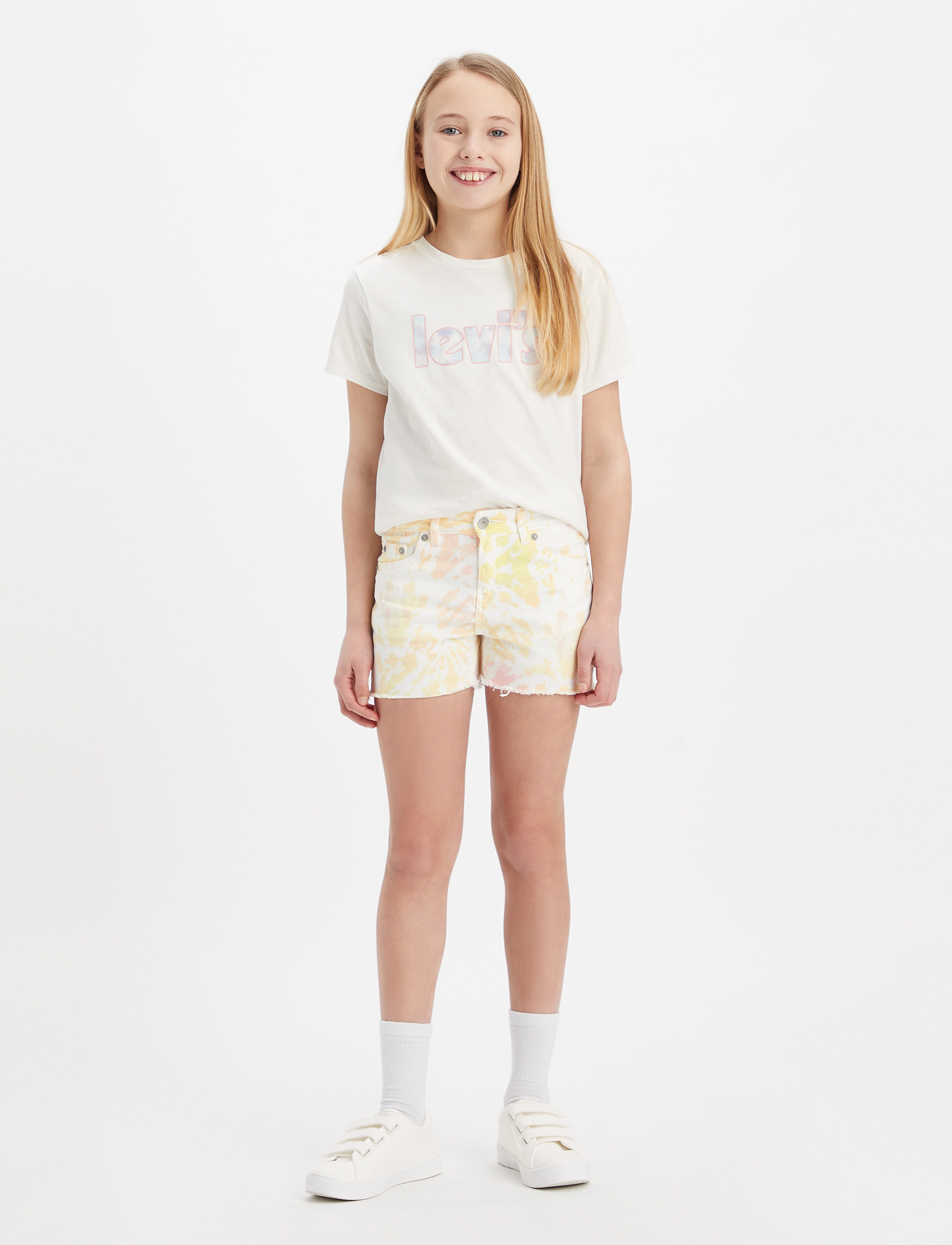 Levi's - Levi's Tie Dye Girlfriend Shorts - white - 2