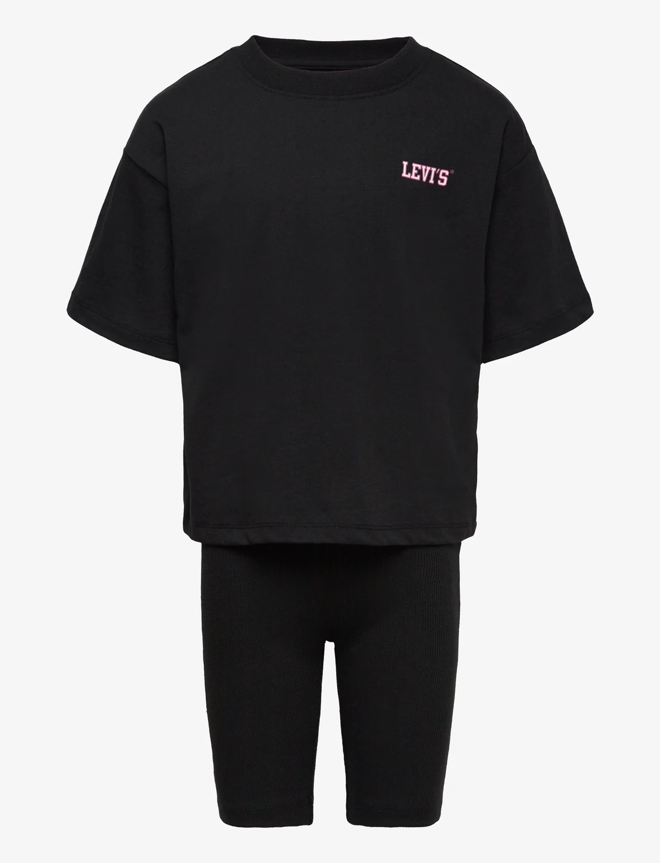 Levi's - MEET AND GREET TOP HIGH RISE BIKE SHORT - sett med kortermede t-skjorter - black - 0