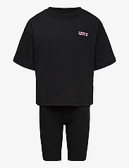 Levi's - MEET AND GREET TOP HIGH RISE BIKE SHORT - sett med kortermede t-skjorter - black - 0