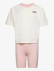 Levi's - MEET AND GREET TOP HIGH RISE BIKE SHORT - sett med kortermede t-skjorter - pink - 0