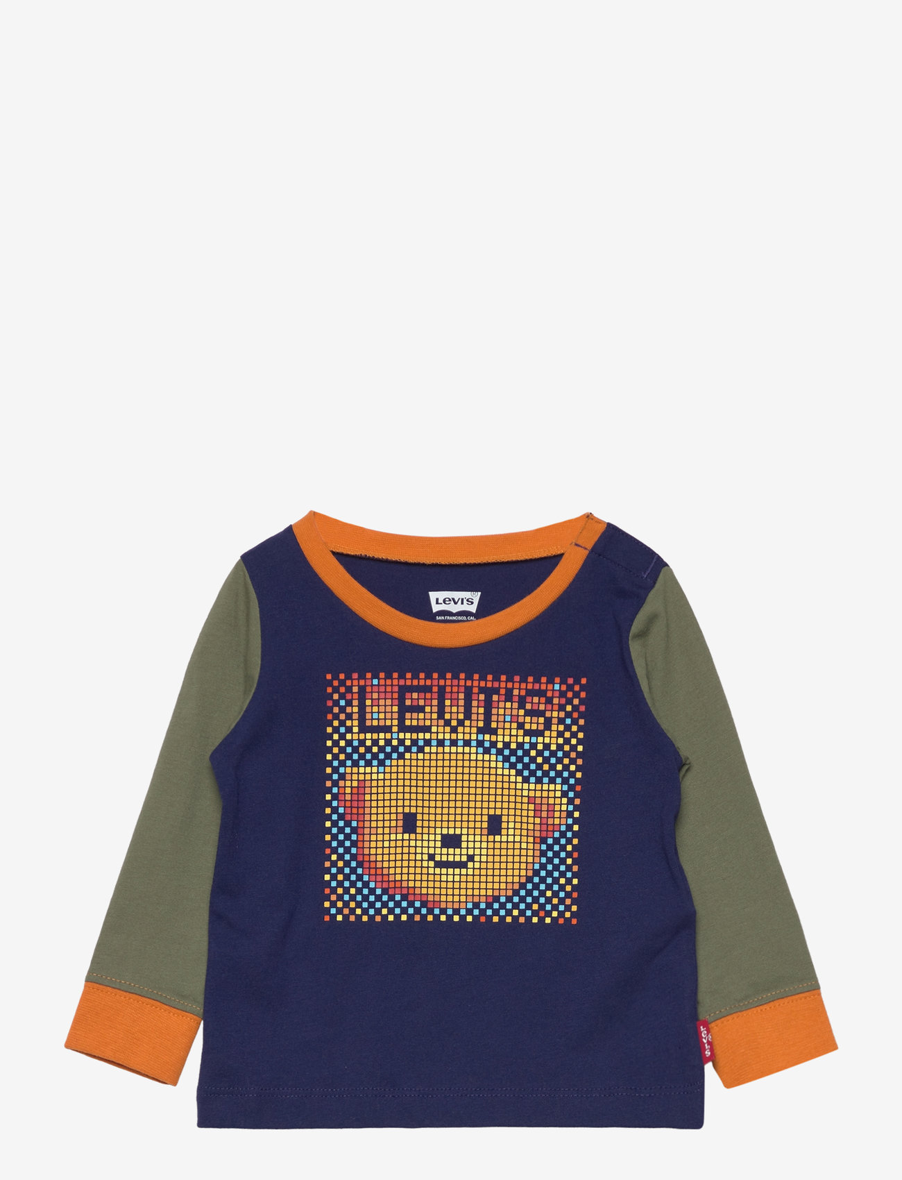Levi's - Levi's® Pixel Bear Colorblocked Tee - langermede t-skjorter - blue - 0