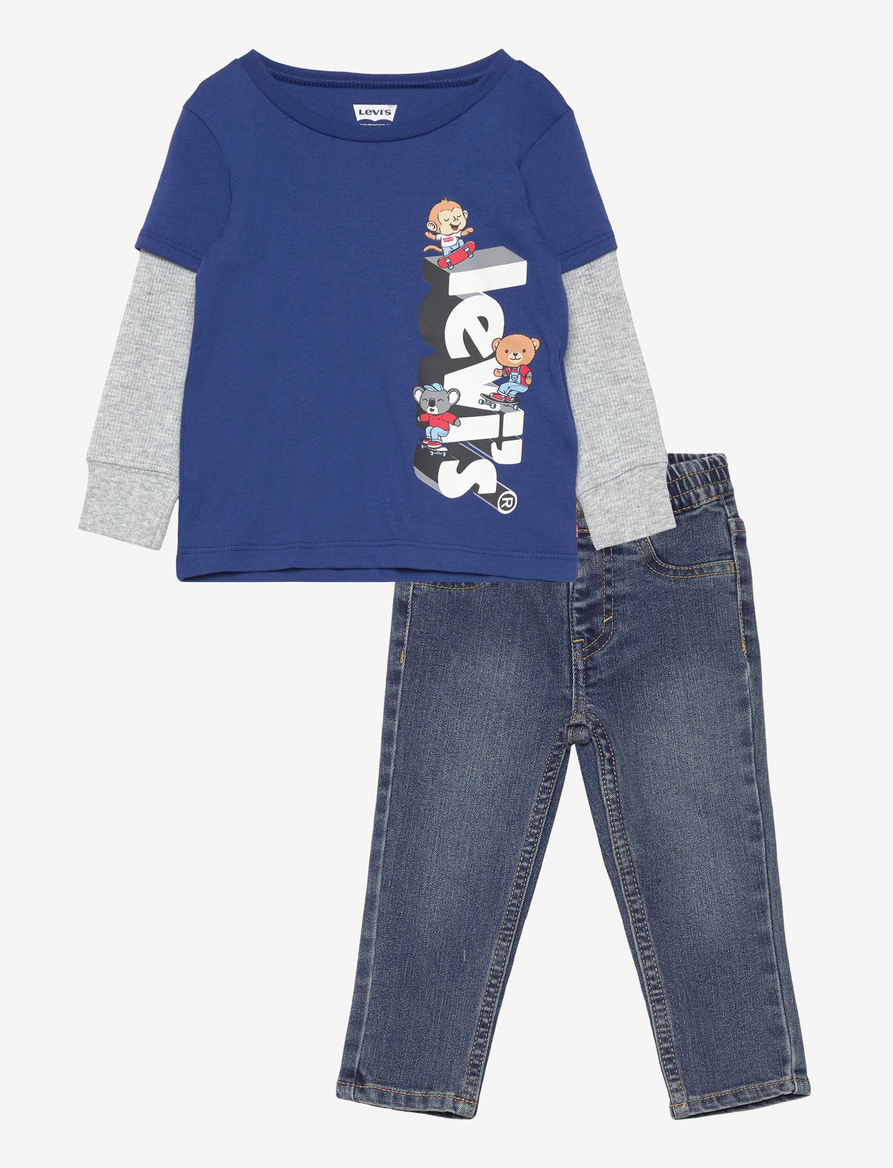 Levi's - Levi's® 2fer Skater Denim Set - komplekti ar t-kreklu ar garām piedurknēm - blue - 0