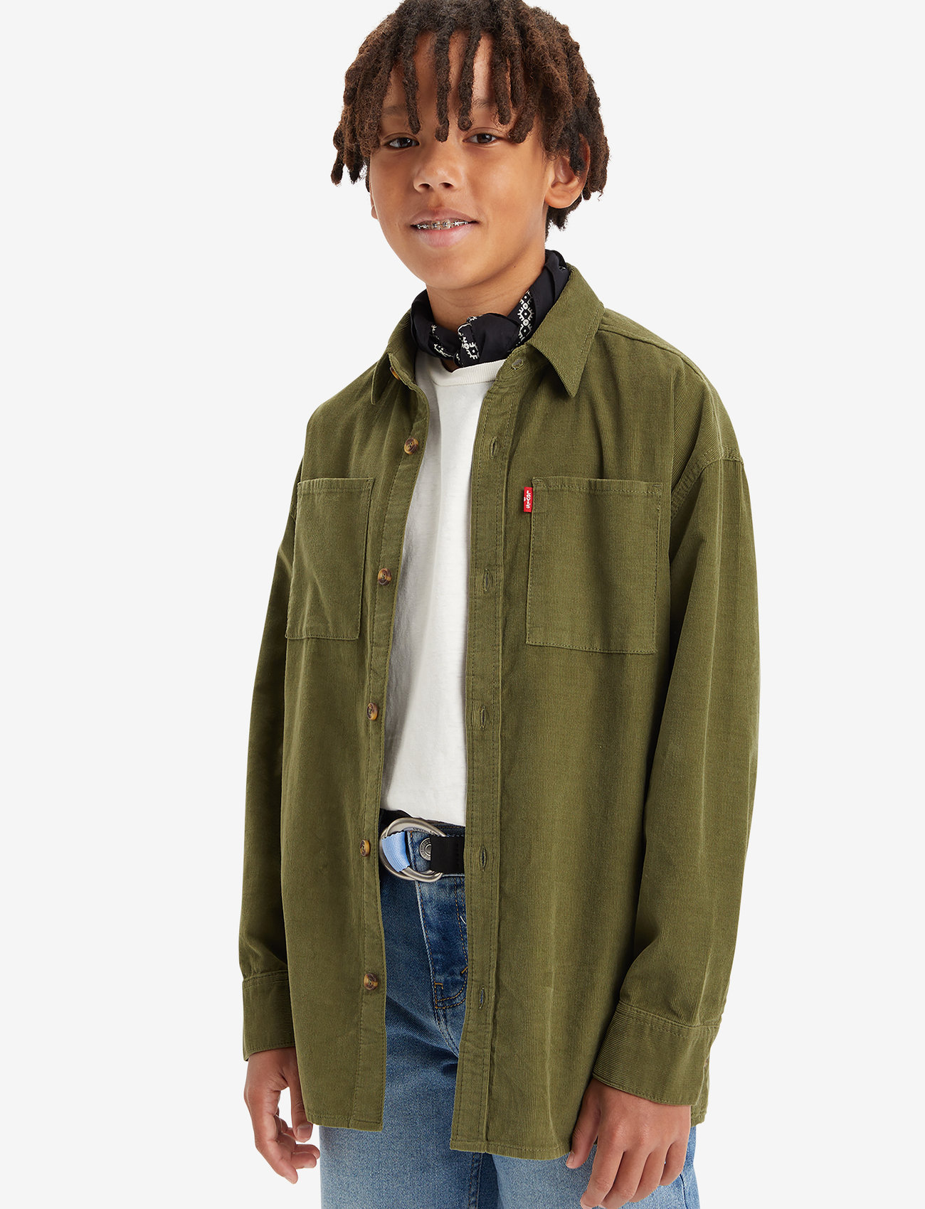 Levi's - Levi's® Corduroy Button Up Shirt - langärmlige hemden - green - 0