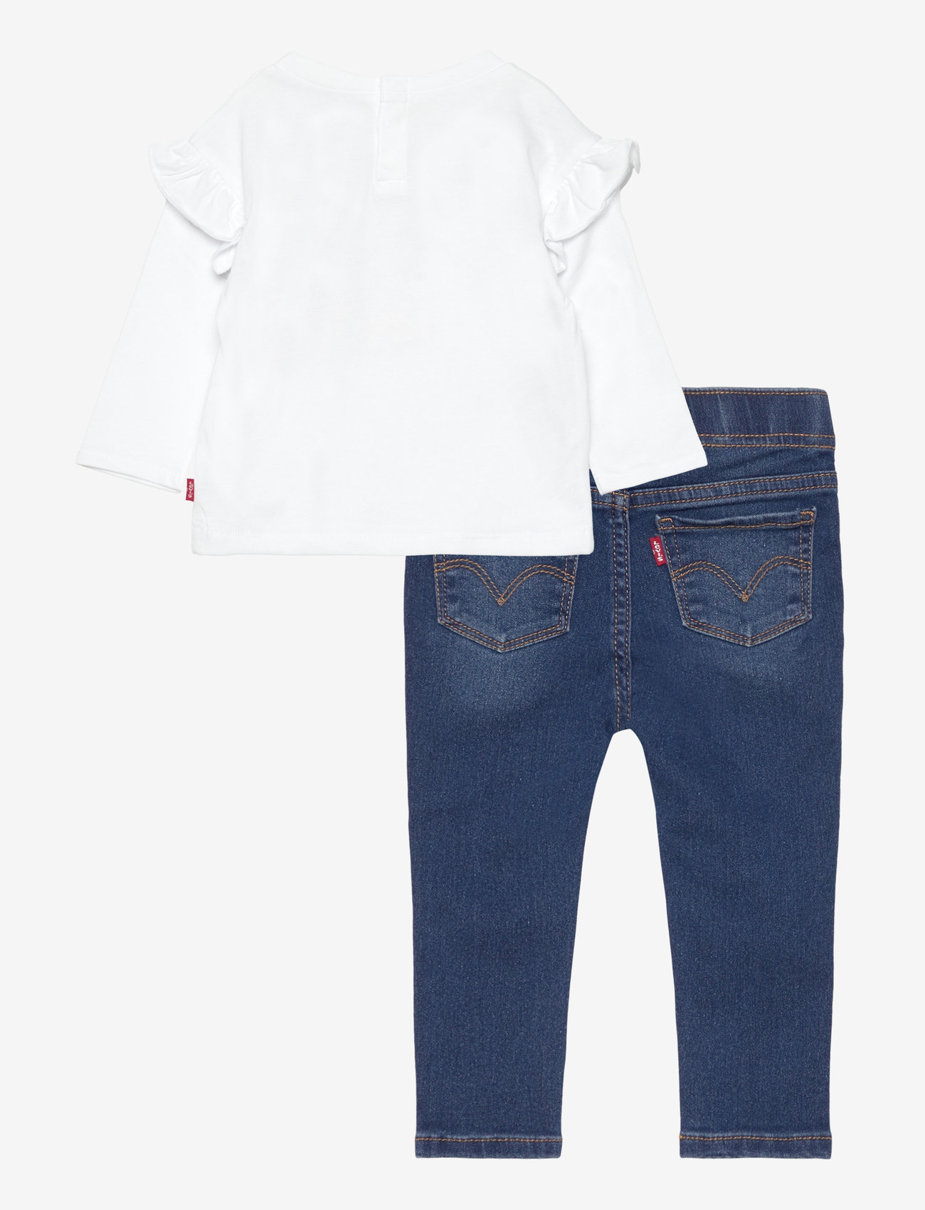 Levi's - Levi's® Ruffle Tee and Jeans Set - komplektai su marškinėliais ilgomis rankovėmis - white - 1