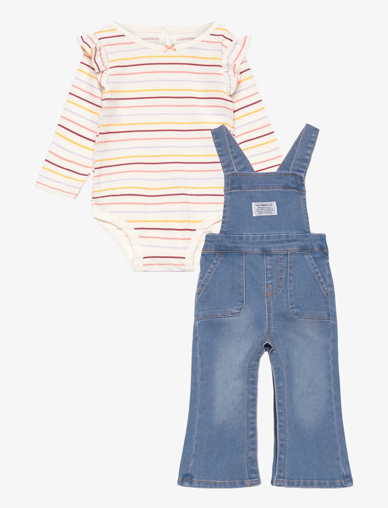 Levi's - Levi's® Ruffle Bodysuit and Overalls Set - sets with body - white - 0