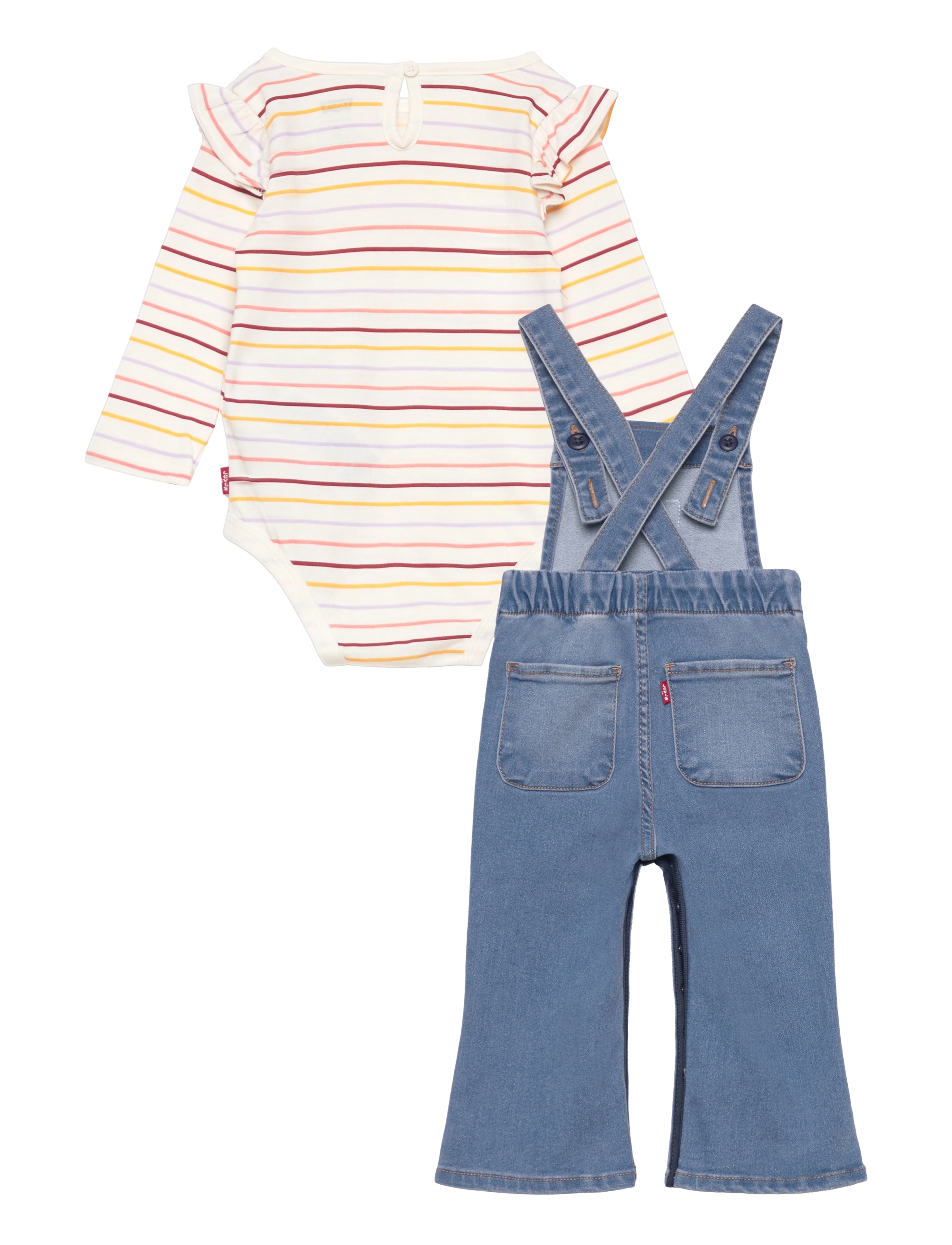 Levi's - Levi's® Ruffle Bodysuit and Overalls Set - white - 1