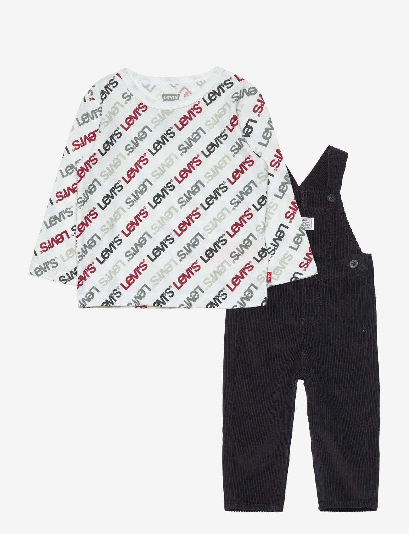 Levi's - Levi's® Tee and Corduroy Overalls Set - sæt med langærmet t-shirt - black - 0