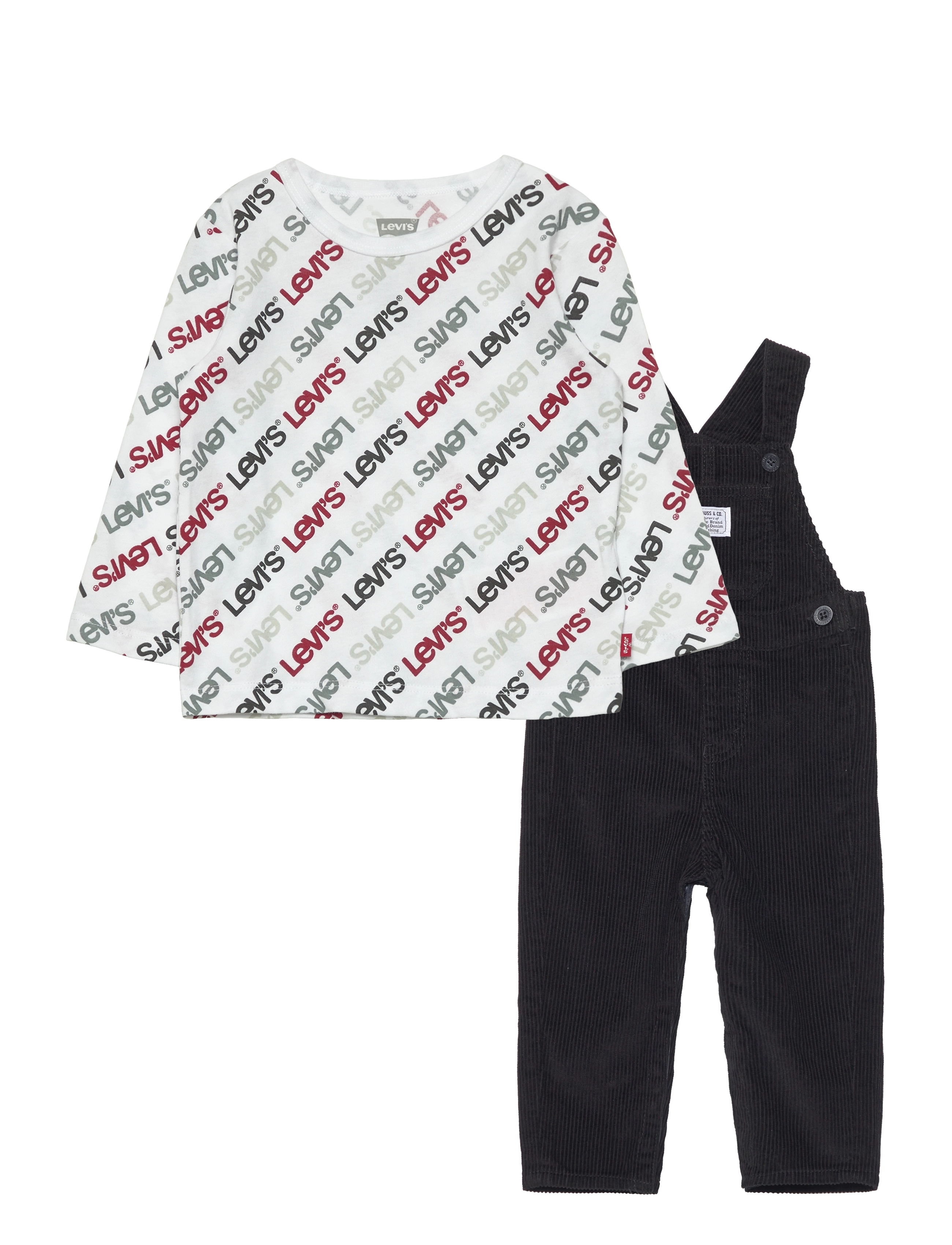 Levi's - Levi's® Tee and Corduroy Overalls Set - black - 0