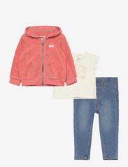Levi's - Levi's® Tee Hoodie and Jeans Set - komplektai su marškinėliais ilgomis rankovėmis - orange - 0