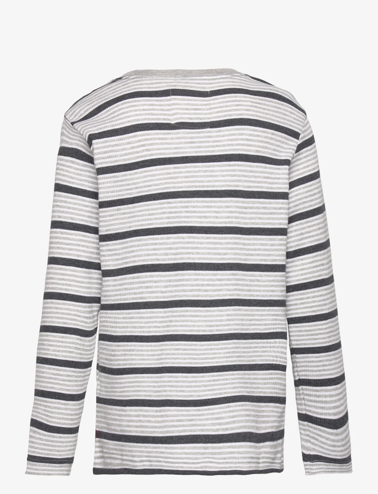 Levi's - Levi's® Long Sleeve Striped Thermal Tee - langermede t-skjorter - grey - 1