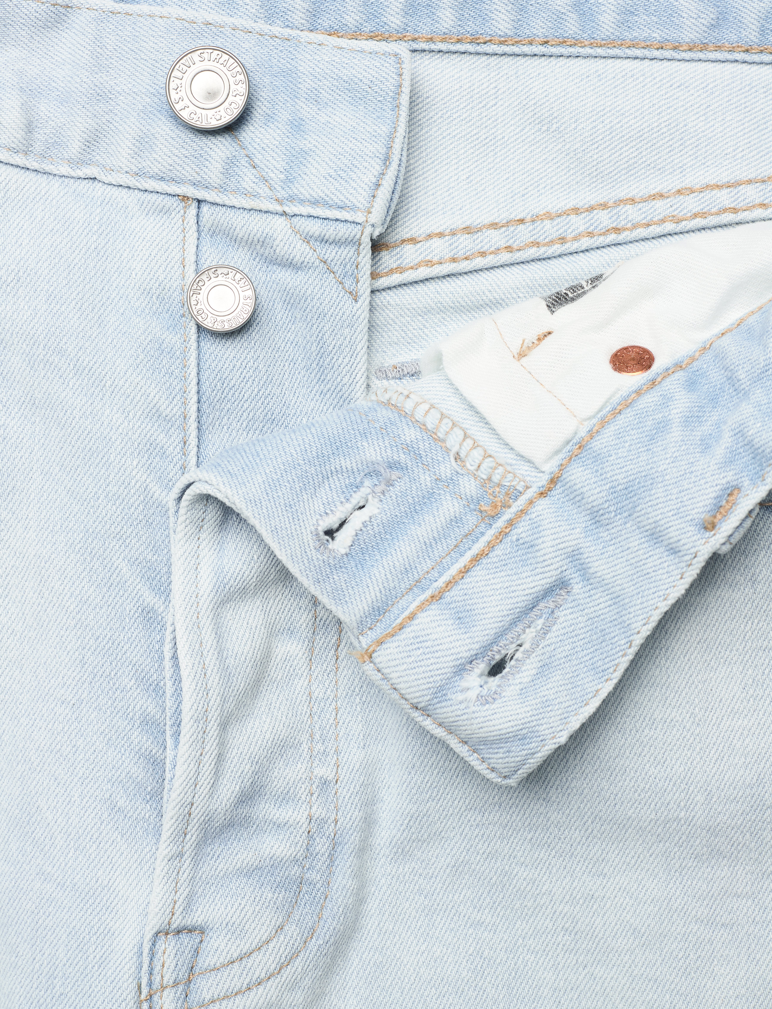 Levi's Made & Crafted - 501 CROP LMC BLEACHED SAND - light indigo - flat finis - 3