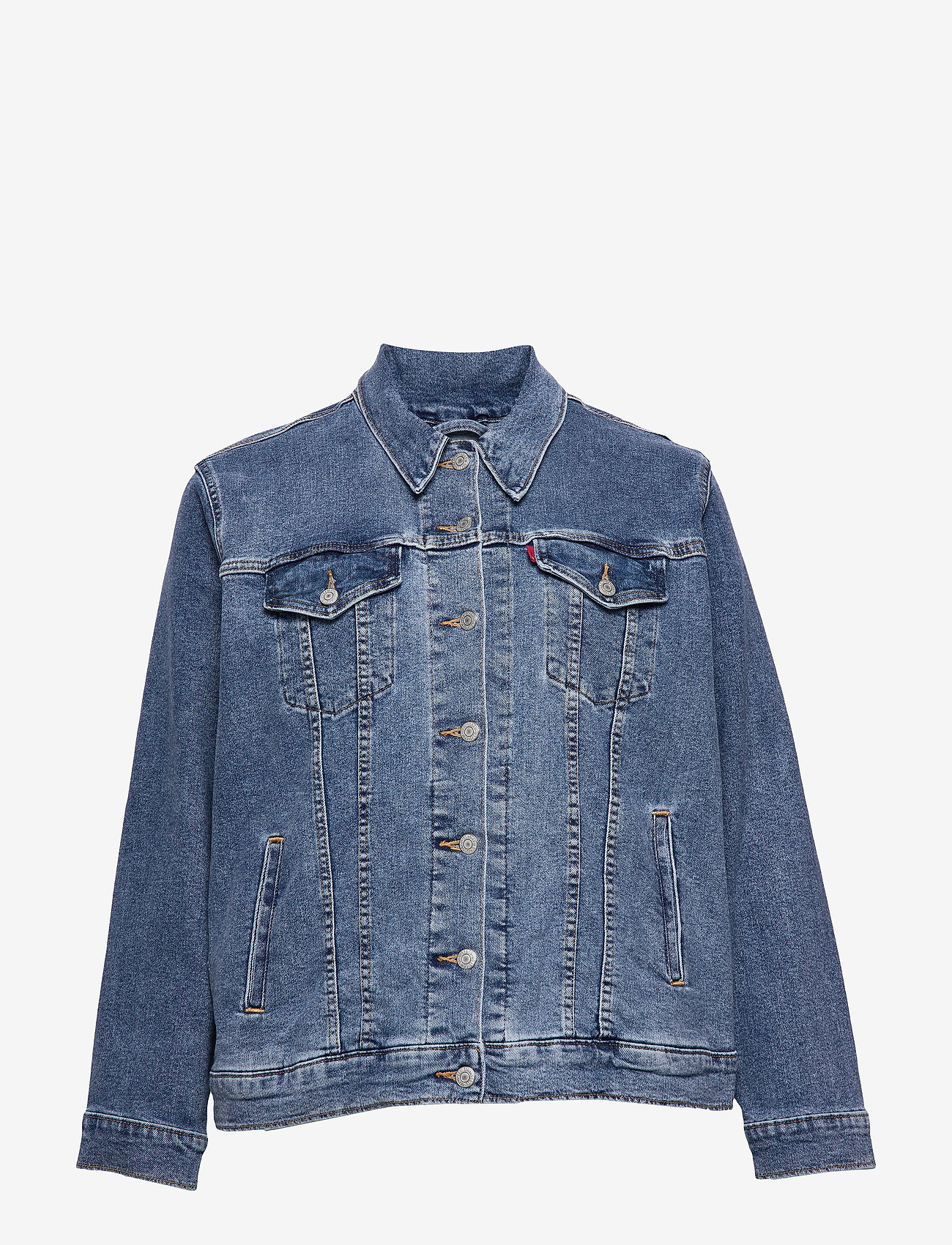 Levi's Plus Size - PL EXBOYFRIEND TRUCKER SOFT AS - light indigo - worn in - 0