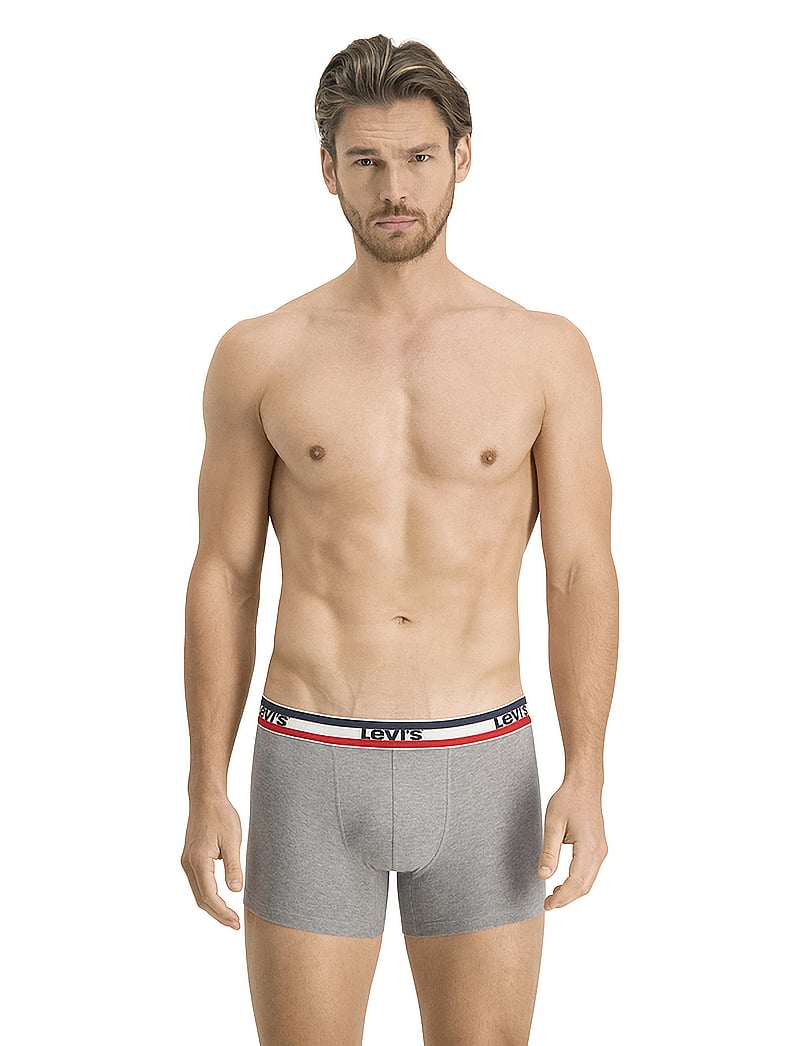 Levi's® - LEVIS MEN SPRTSWR LOGO BOXER BRIEF 3P - unterhosen im multipack - black / grey melange - 2