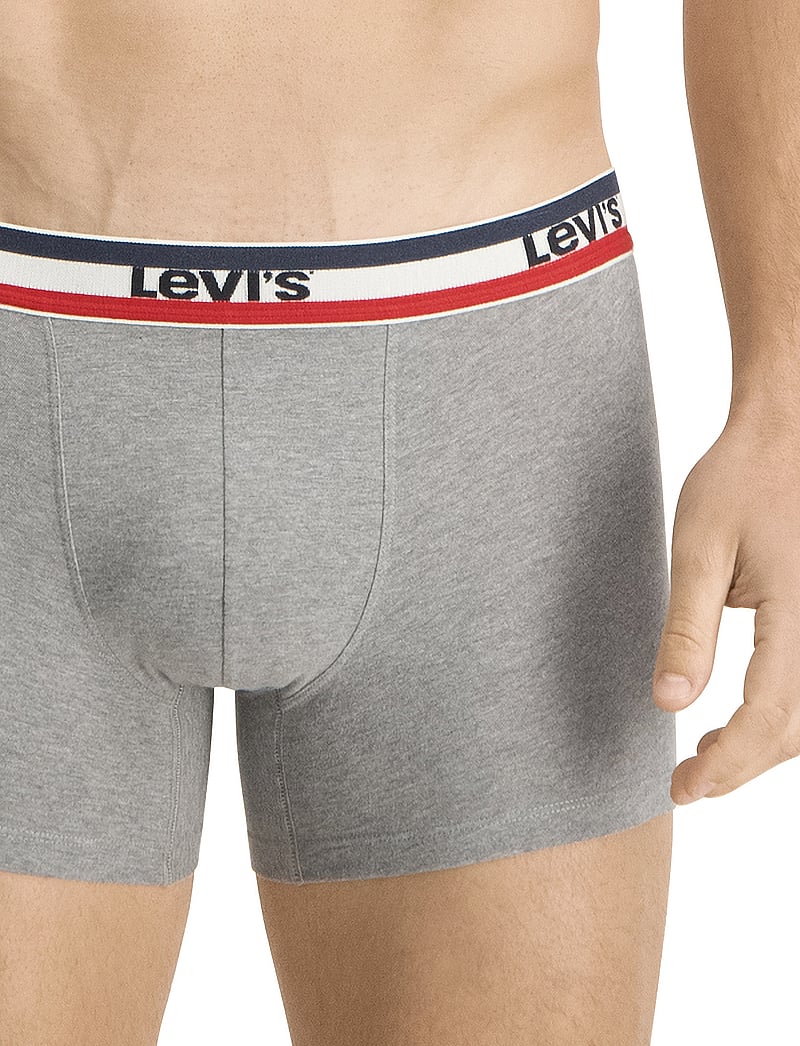 Levi's® - LEVIS MEN SPRTSWR LOGO BOXER BRIEF 3P - unterhosen im multipack - black / grey melange - 5