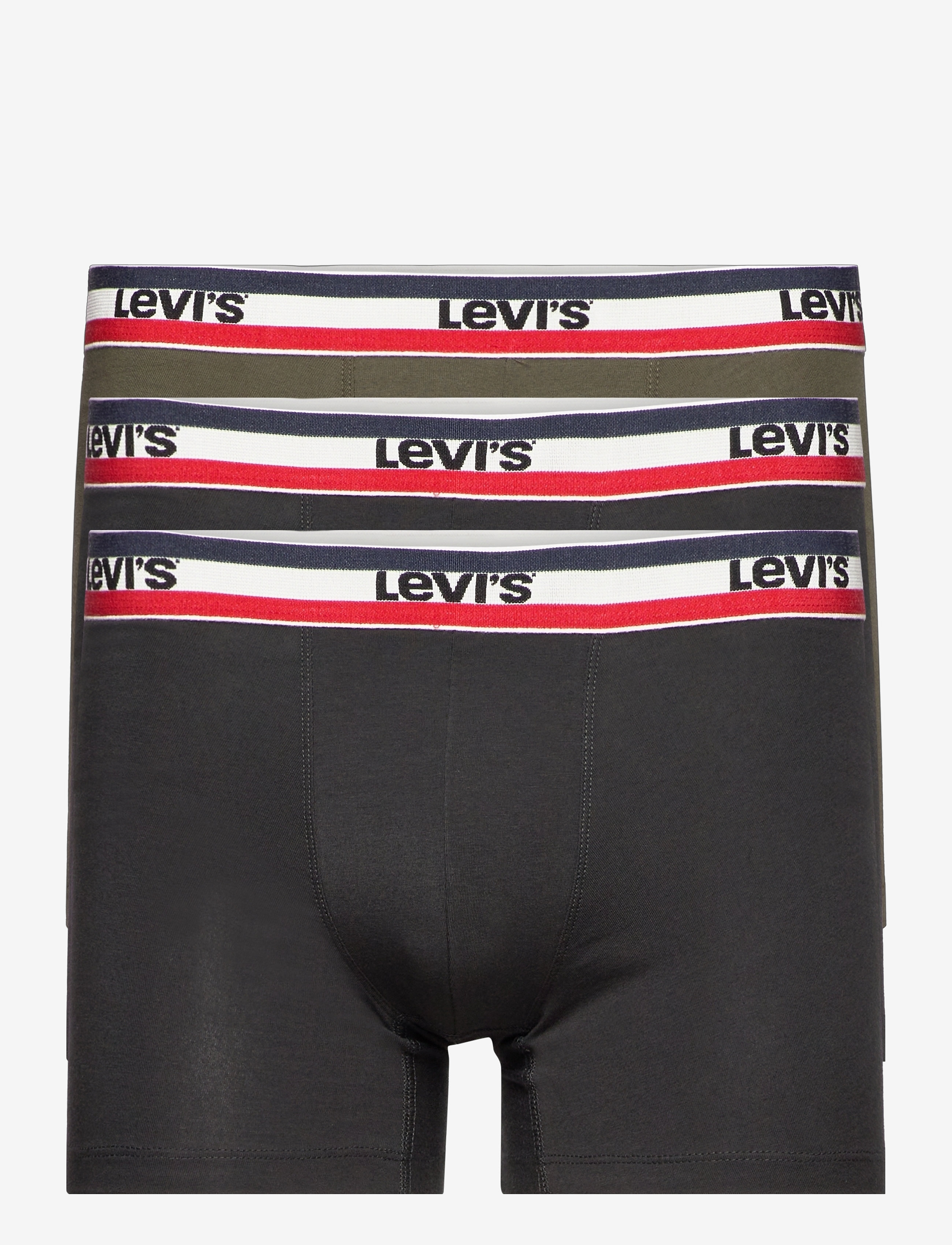 Levi's® - LEVIS MEN SPRTSWR LOGO BOXER BRIEF 3P - laveste priser - black / khaki - 1