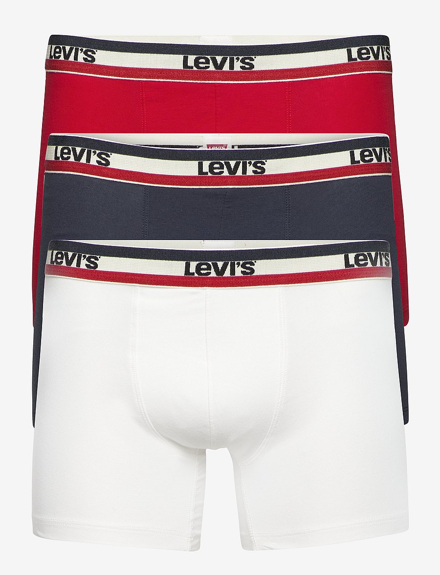 Levi's® - LEVIS MEN SPRTSWR LOGO BOXER BRIEF 3P - unterhosen im multipack - white / blue / red - 0