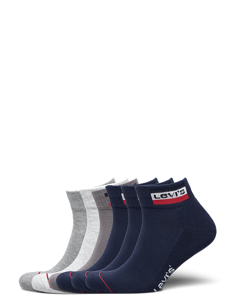 Levi's® - LEVIS MID CUT SPRTWR LOGO 6P ECOM - kojinių komplektas - grey/dress blues combo - 0
